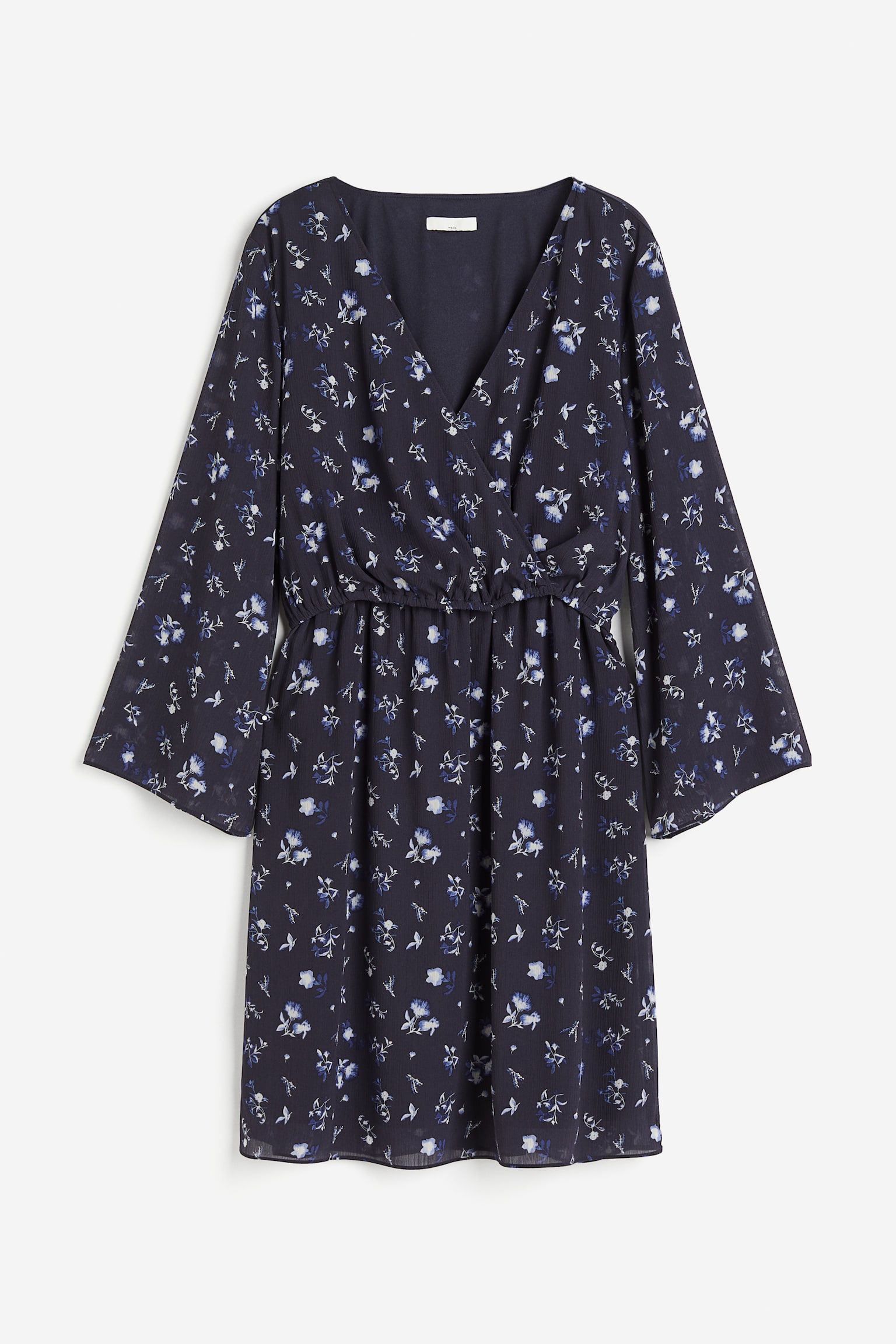 MAMA Chiffon nursing dress - Dark blue/Floral - 1