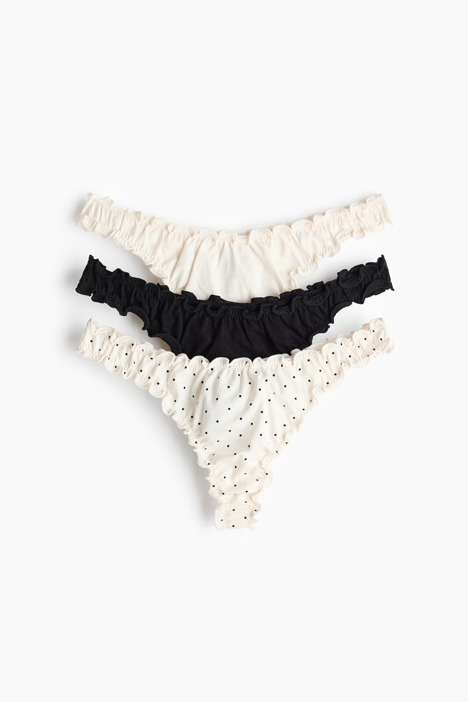 3-pack Overlocked Detail G-strings - Cream/Polka dot/Burgundy/Hearts/Red/Hearts/Light beige/Leopard print/Light pink/Hearts