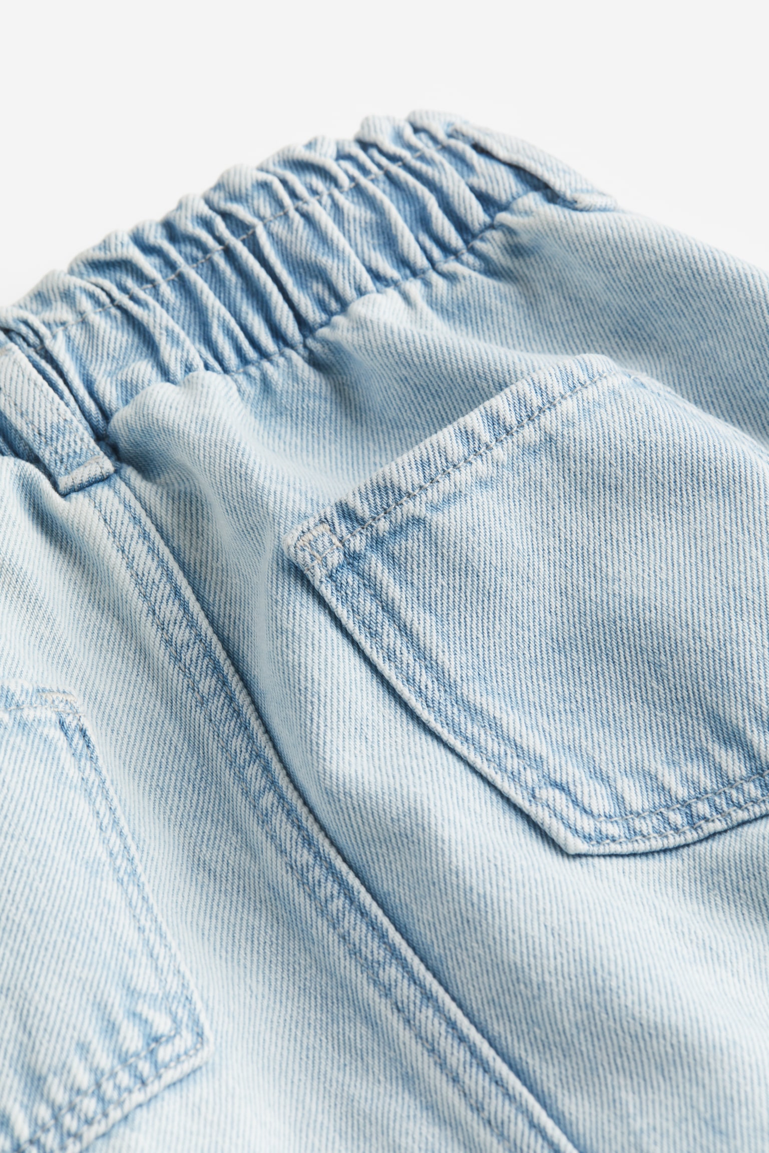 Denim paper bag skirt - Light denim blue - 4