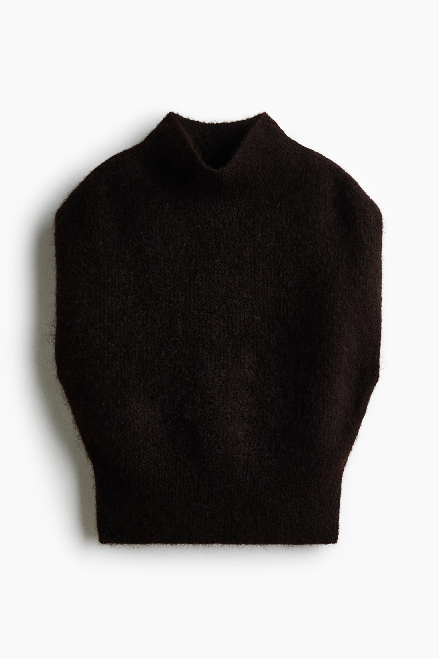 Женский жилет H&M Mock Turtleneck Sweater Vest, цвет: Тёмный коричневый — фото 1