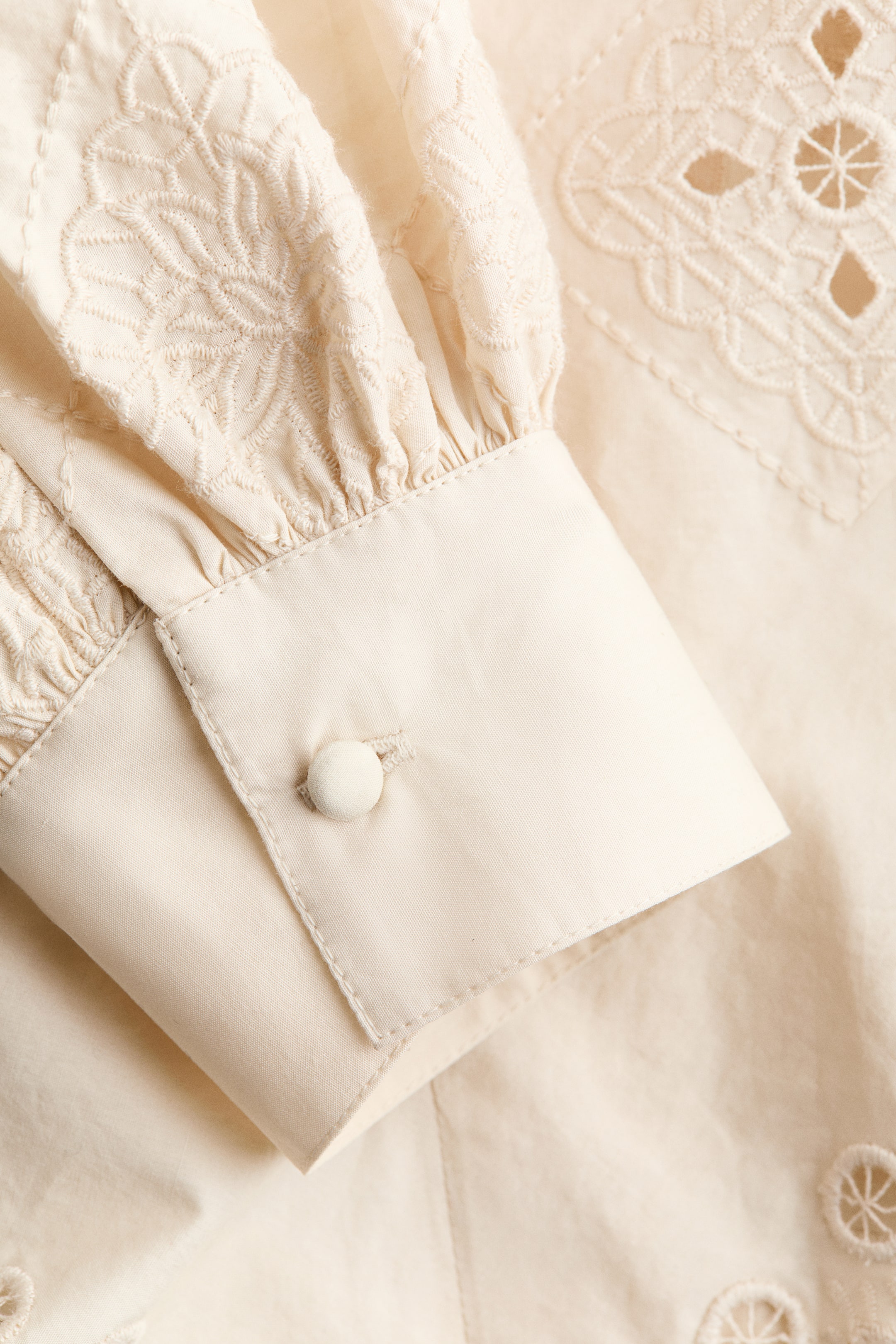 Cotton Blouse with Eyelet Embroidery