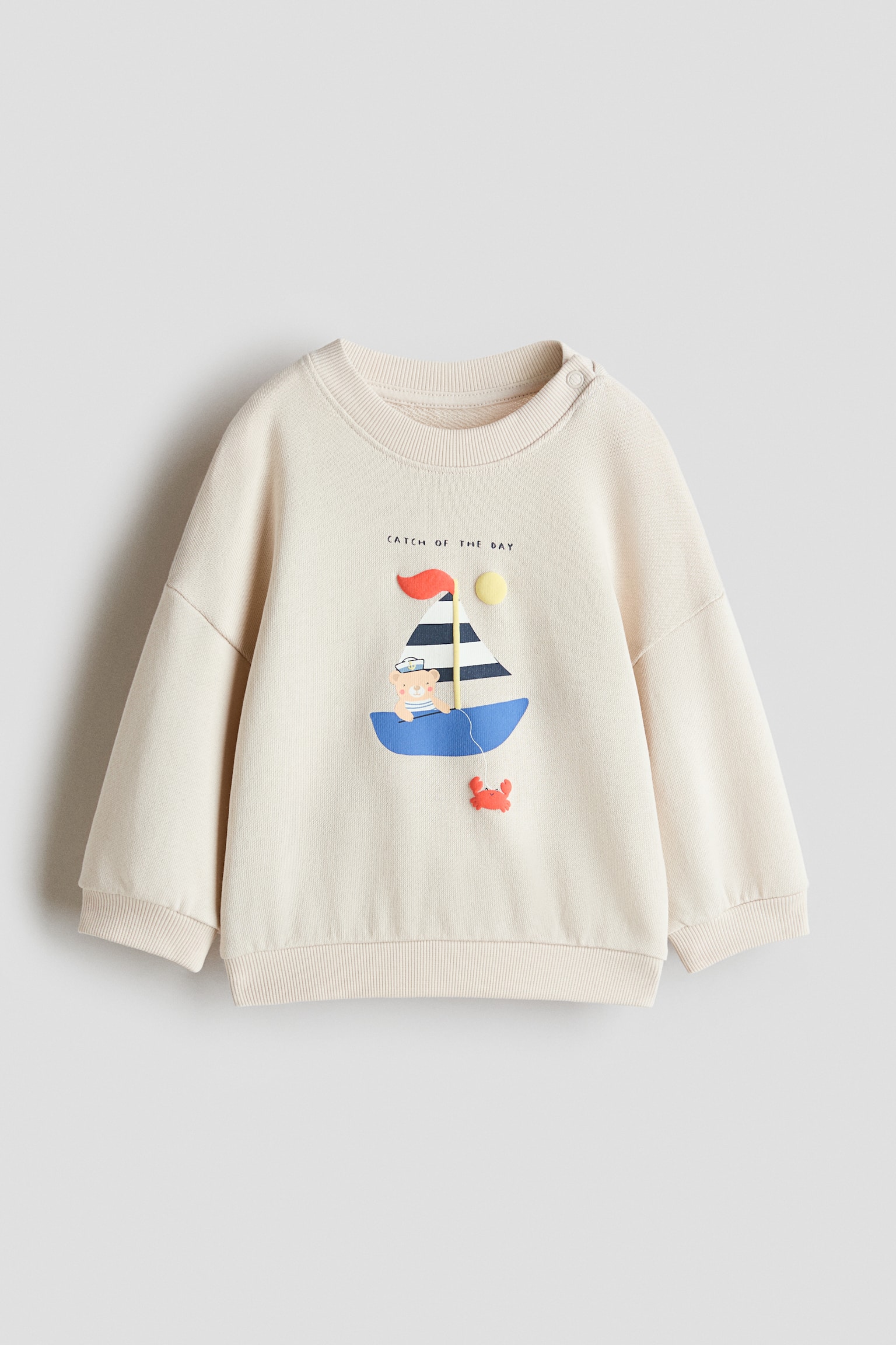 Sweat-shirt imprimé - Beige clair/voilier/Rouge framboise/Le Port/Bleu marine/ancres