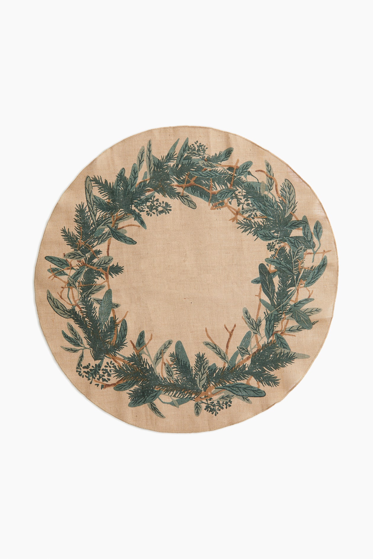 Weihnachtsbaum-Unterlage aus Jute - Beige/Motivprint - Home All