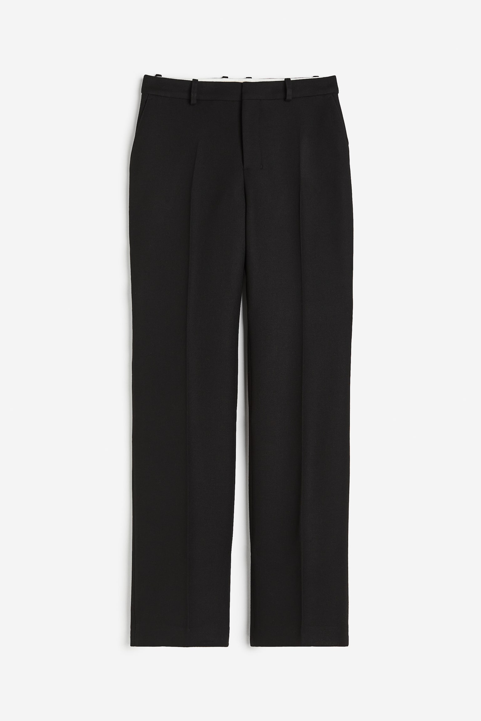 Wool-blend trousers - Black/Dark beige - 1