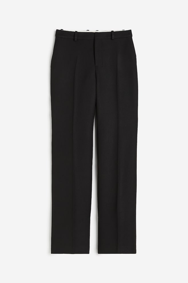 Pantalon en laine mélangée - Noir - 1