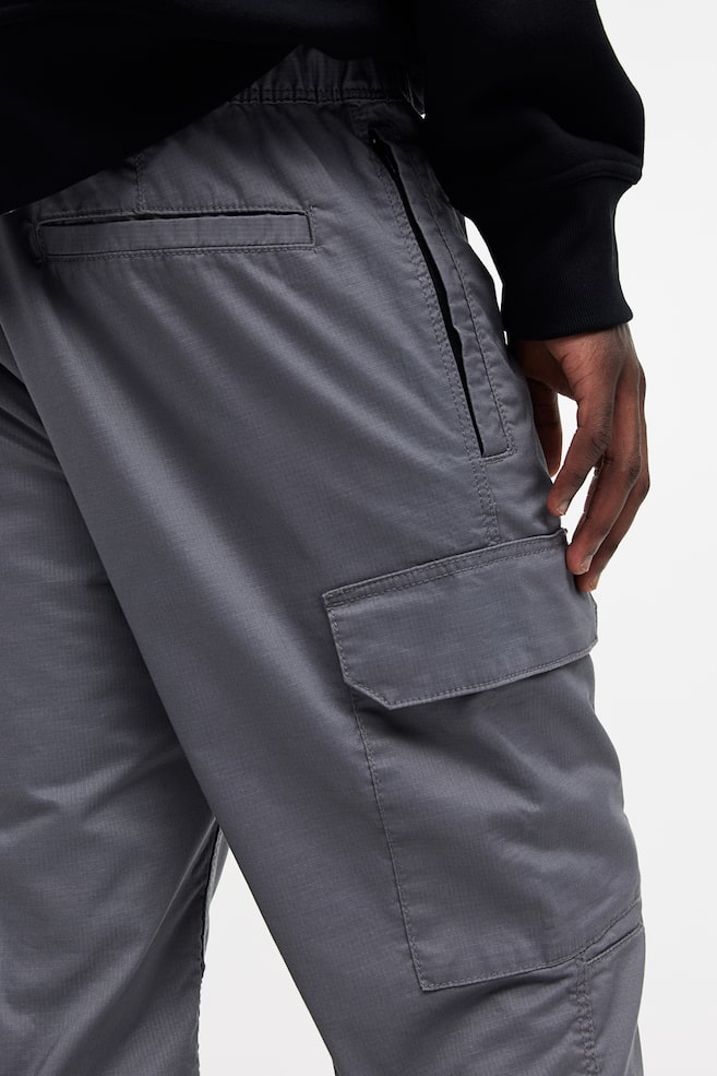Pantalon cargo Regular Fit en tissu ripstop - Gris/Noir/Vert kaki foncé/Beige - 9