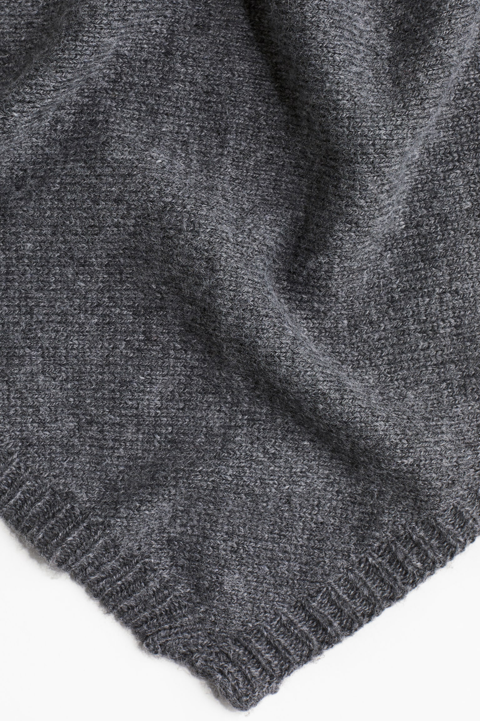 Fine-knit triangular scarf - Dark grey - 2