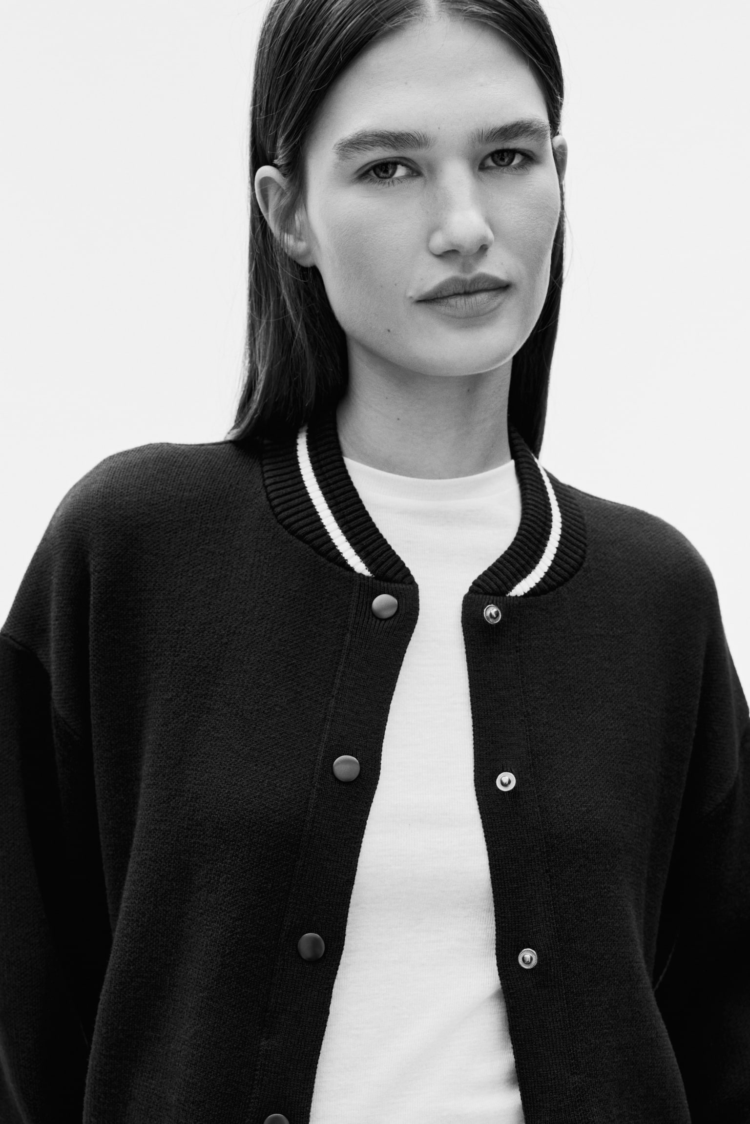 Strikket baseballjakke - Marineblå - 3