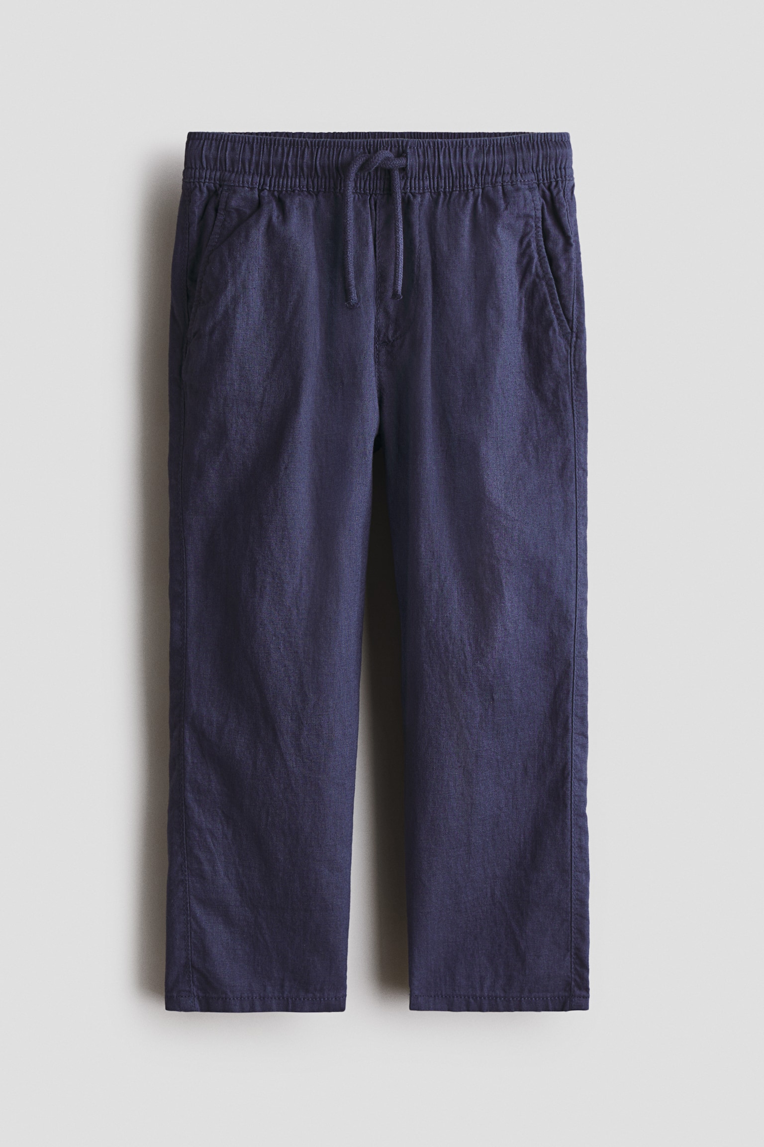 Linen-blend trousers - Navy blue/Brown/Khaki green/Light beige/Navy blue - 2