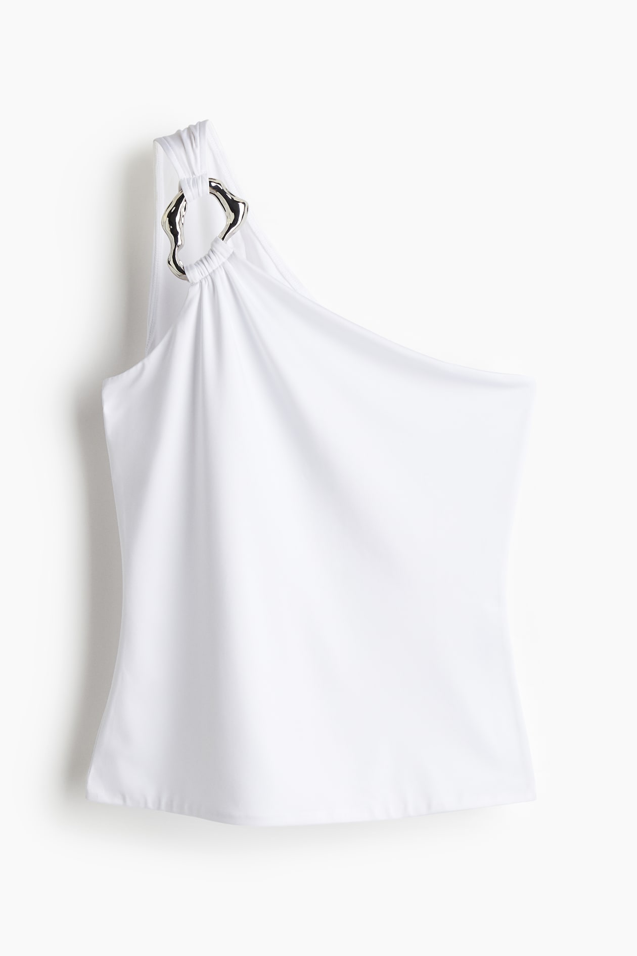 Women's White Metal-ring one-shoulder top | H&M IN