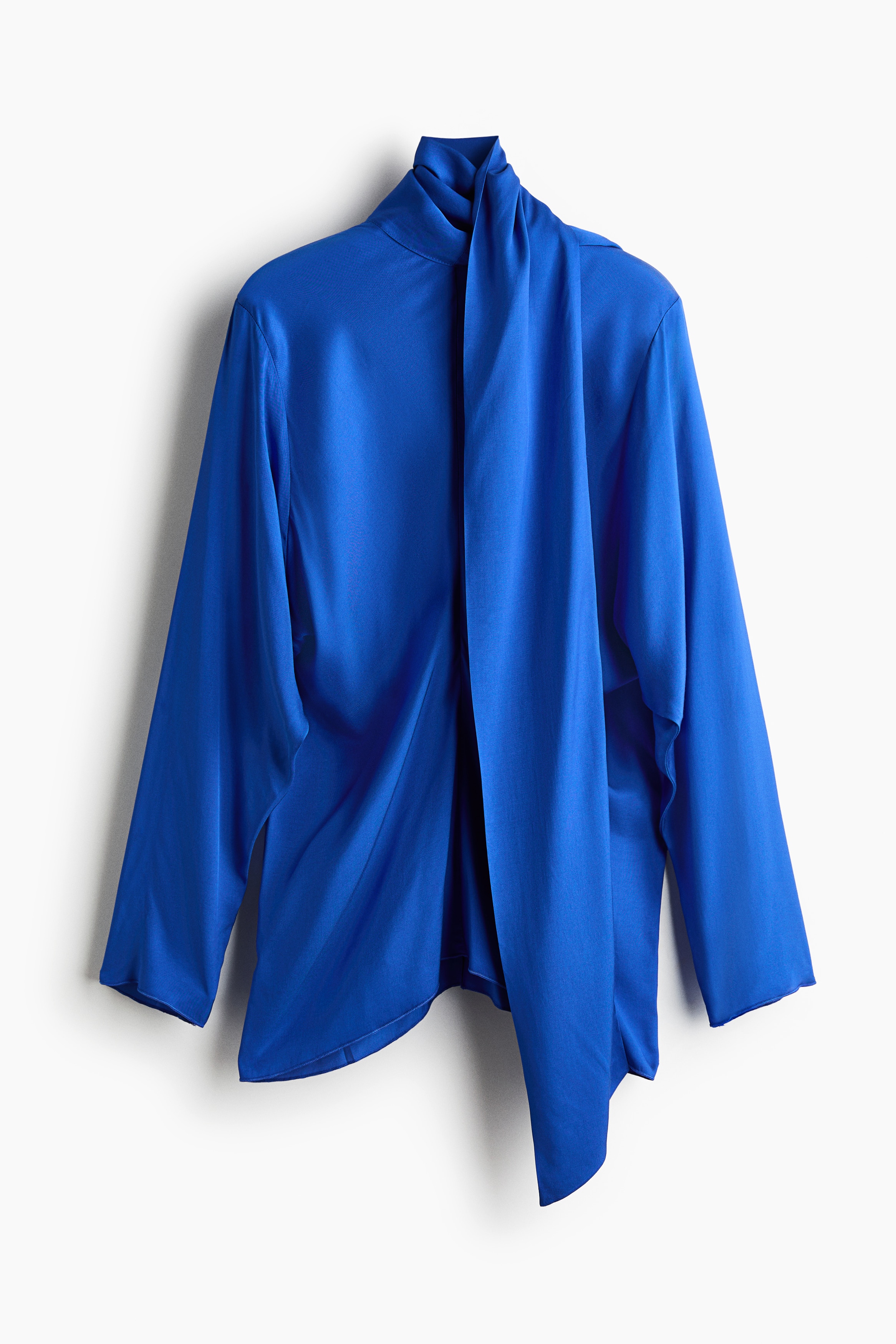 Scarf-collar viscose blouse
