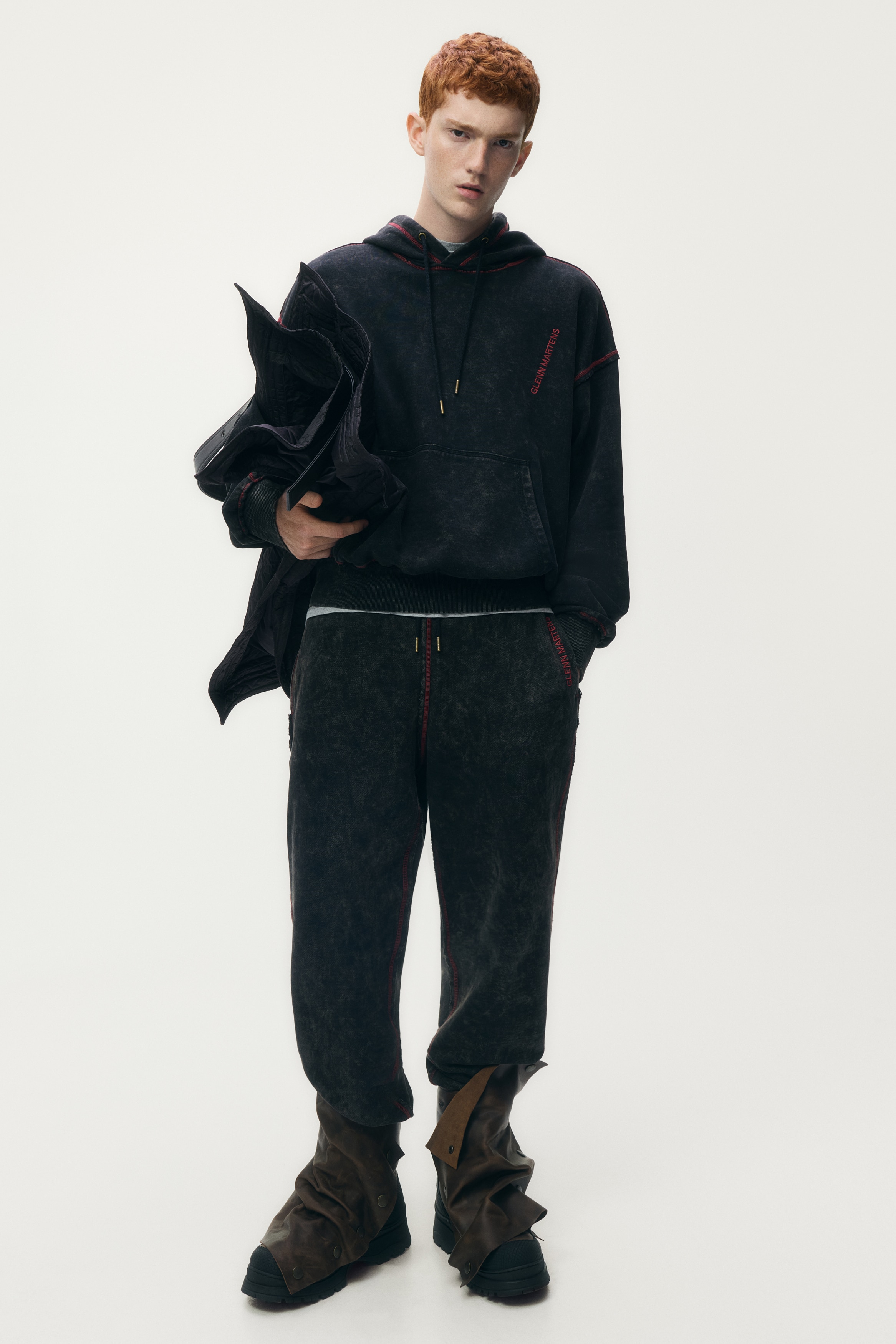 GLENN MARTENS  プリントスウェットパーカー プリントスウェットパーカ - ダークブラウン - Men | H&M JP