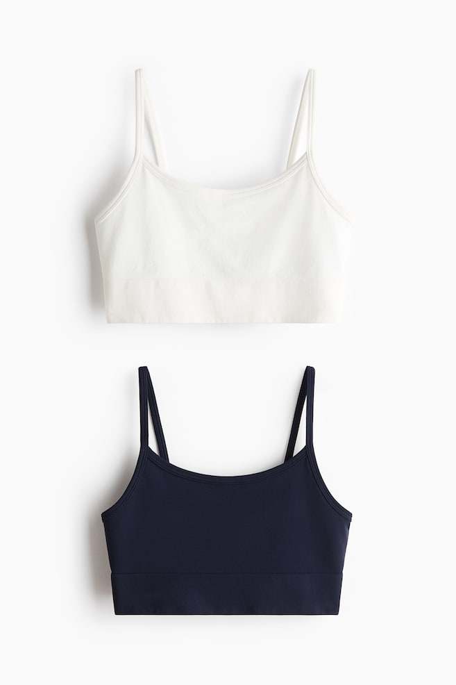 2-pack Seamless Sports tops with DryMove™ - Navy blue/White/Light pink/Dark brown/Pale pink/Black/White/Light blue/Black - 1