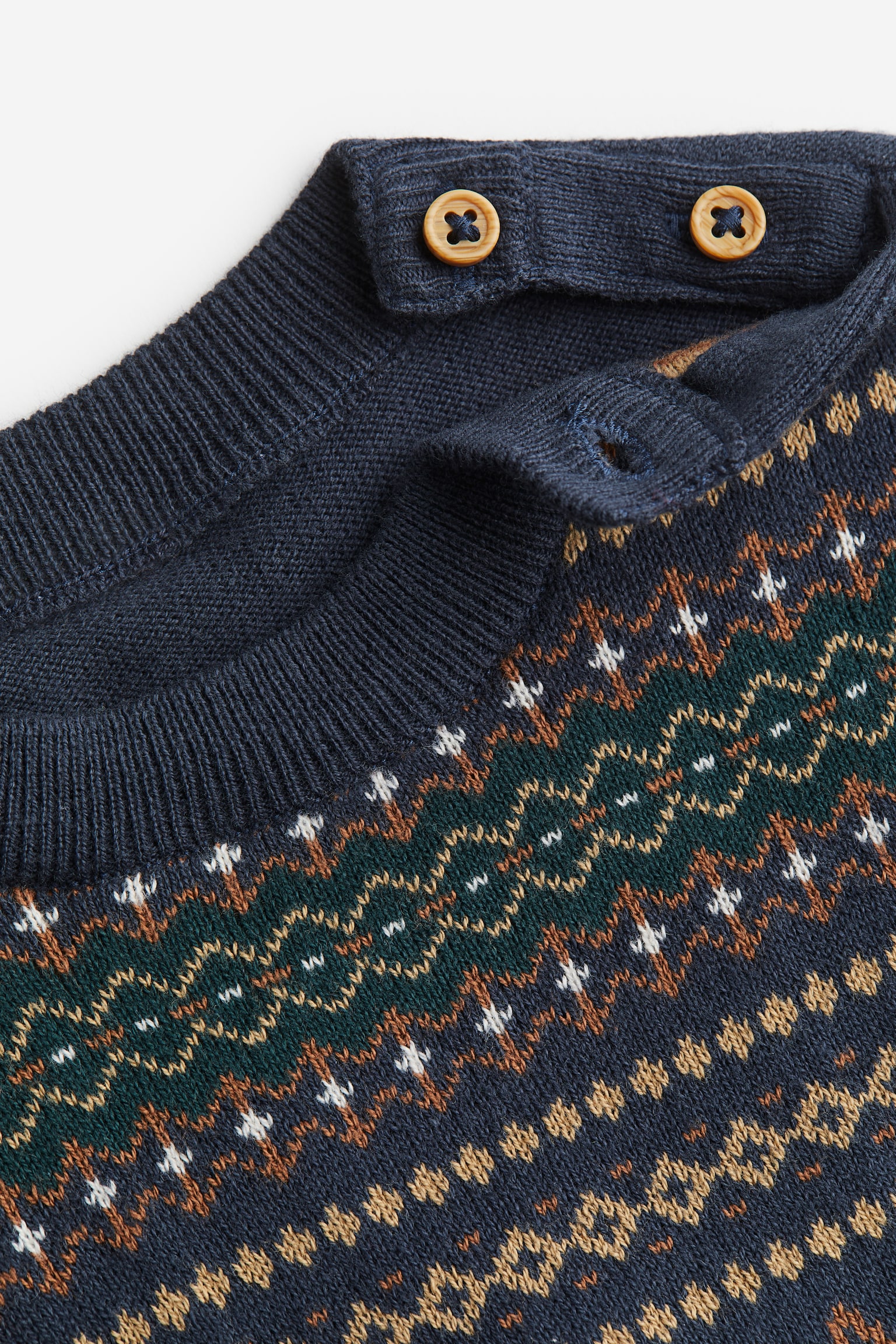 Jacquard Knit Sweater - Dark blue/Pattern/Grey/Pattern/Beige/Check - 2