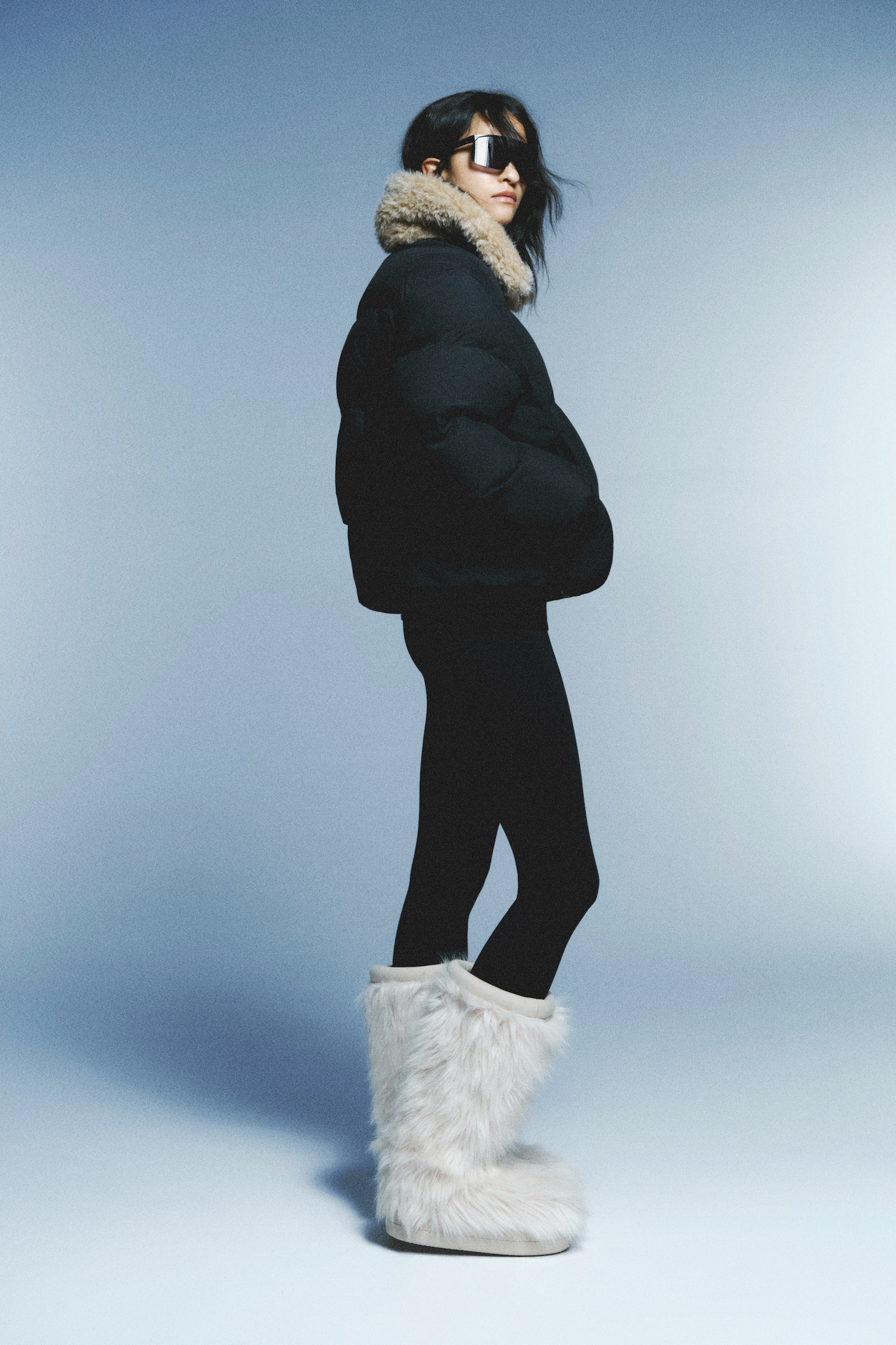 Pufferjack met kraag - Zwart - 4