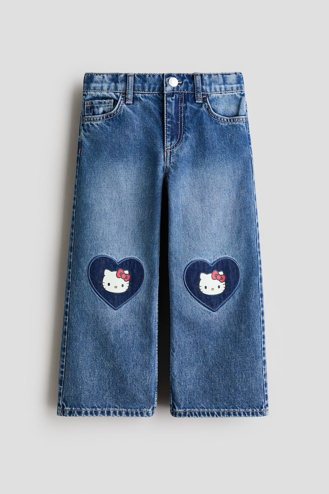 Printed Wide Leg Jeans - Denim blue/Hello Kitty/Denim blue/Hello Kitty/Light denim blue/Lilo & Stitch/Denim blue/Hello Kitty/Denim blue/Bambi/Denim blue/Minnie Mouse/Pale denim blue/Hello Kitty/Light denim blue/CapyFun - 1
