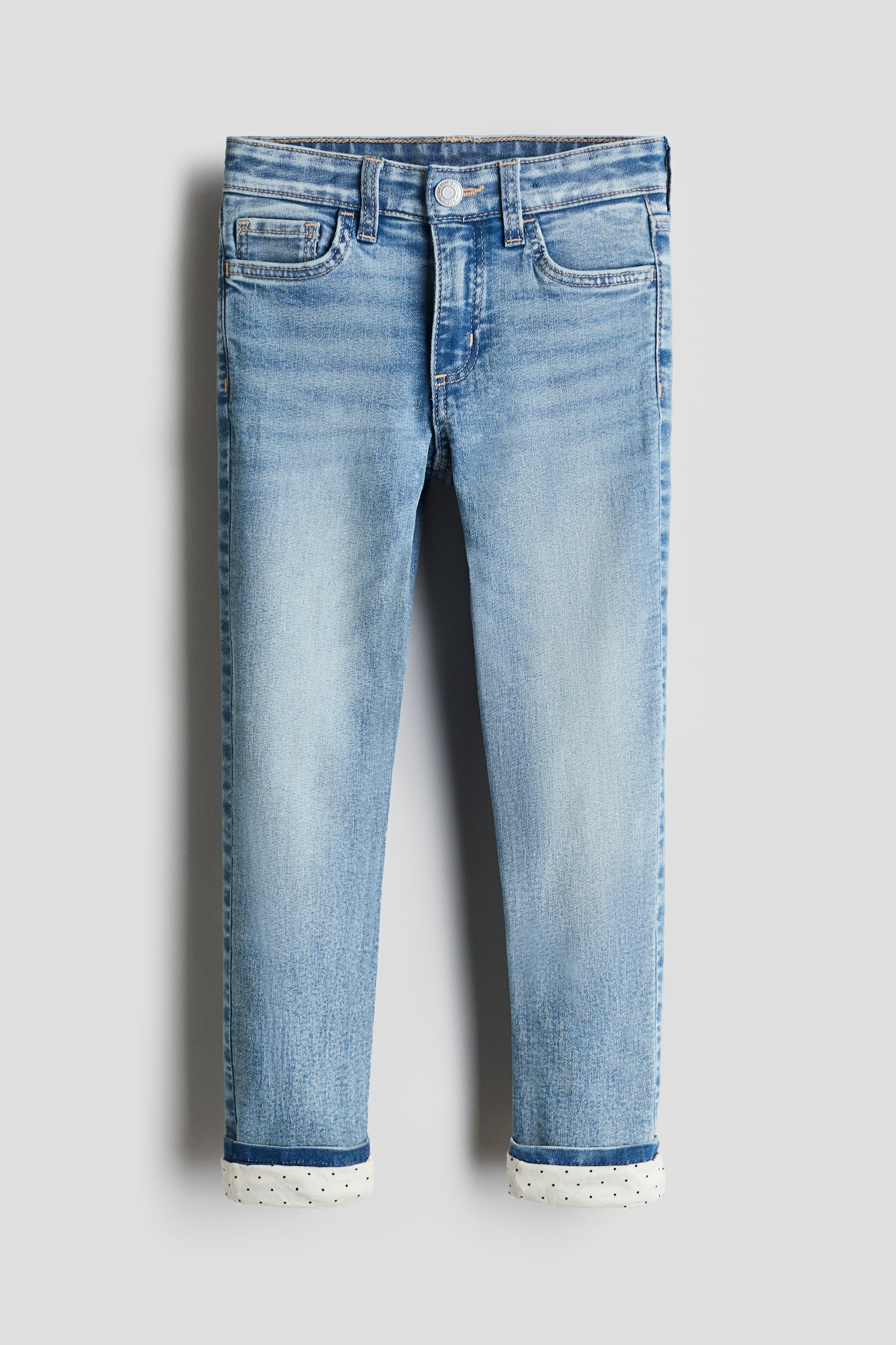 Skinny Fit Lined Jeans - Light denim blue/Dark denim blue/Washed out black - 1