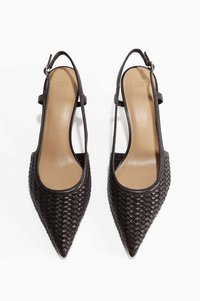 Braided Slingback Pumps Dark brown Ladies H&M US