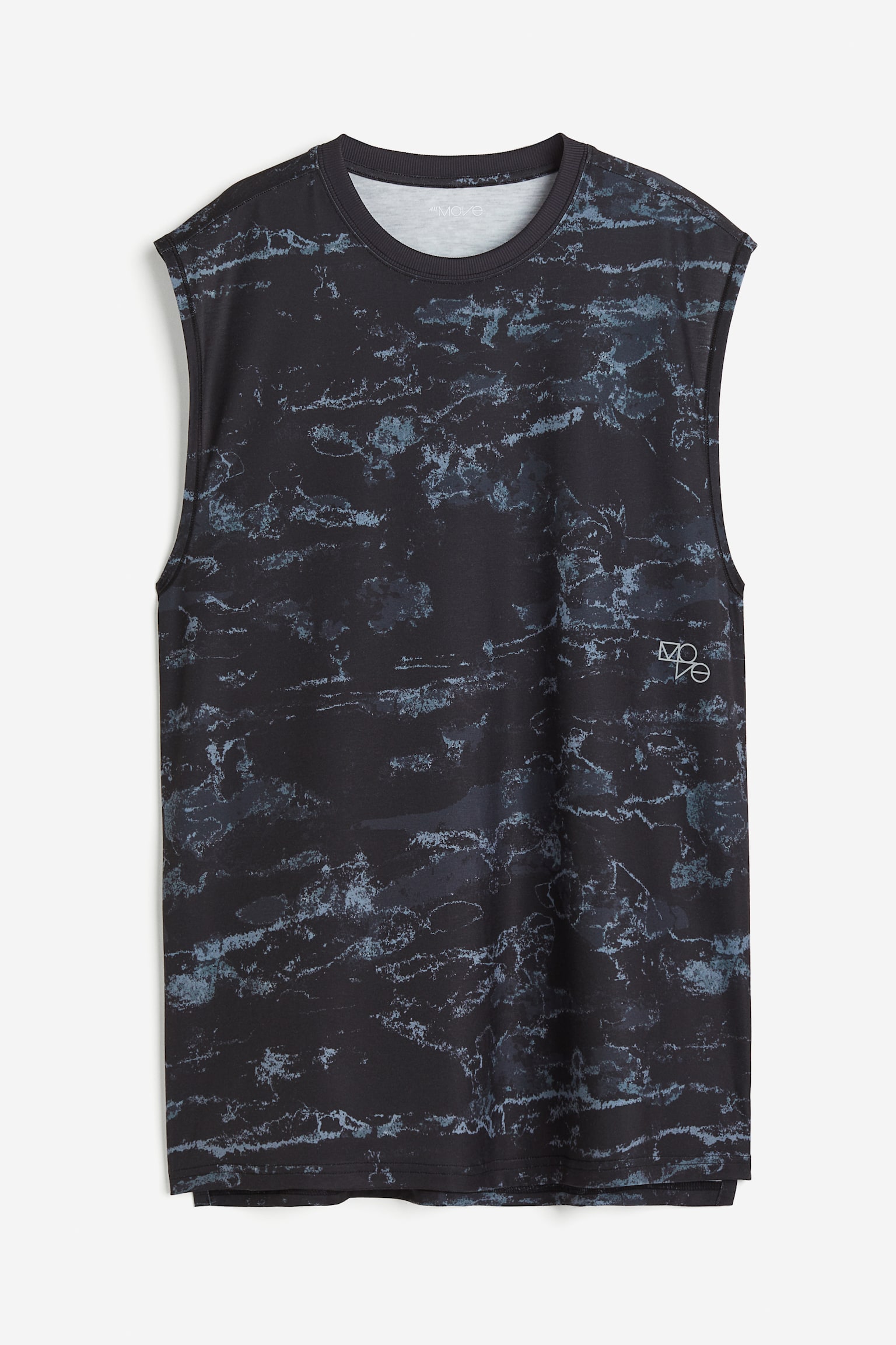 Loose Fit Activewear Tank In DryMove™ - Black/Marbled/Khaki green - 2