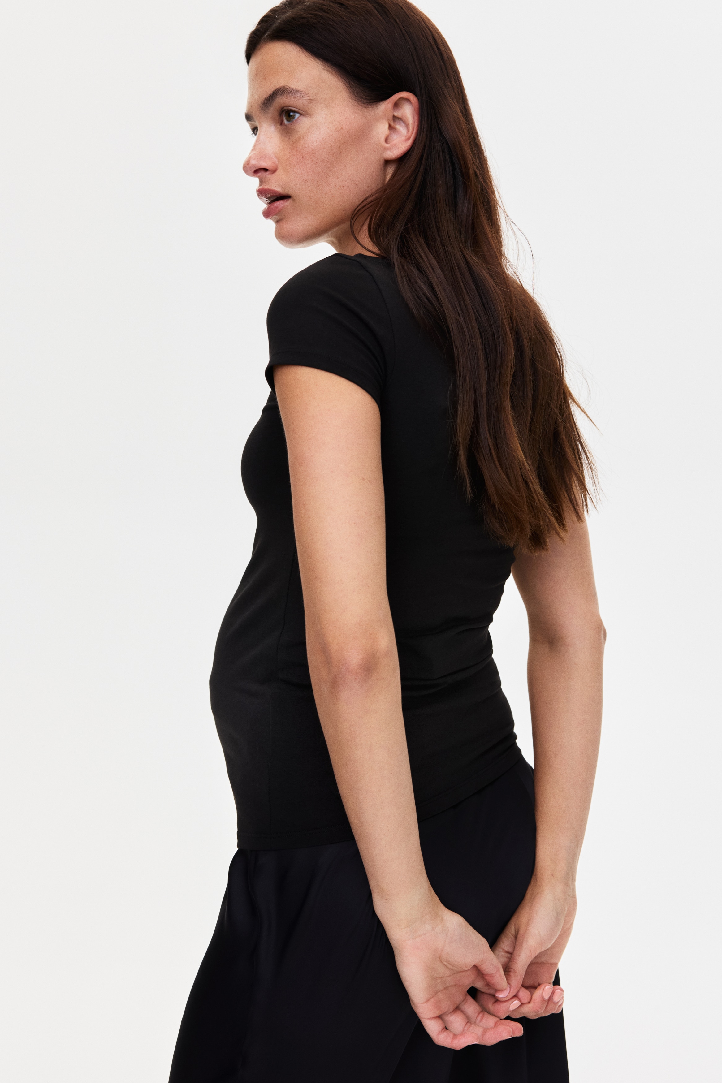 MAMA Boat-Neck Top - Black - Ladies | H&M US