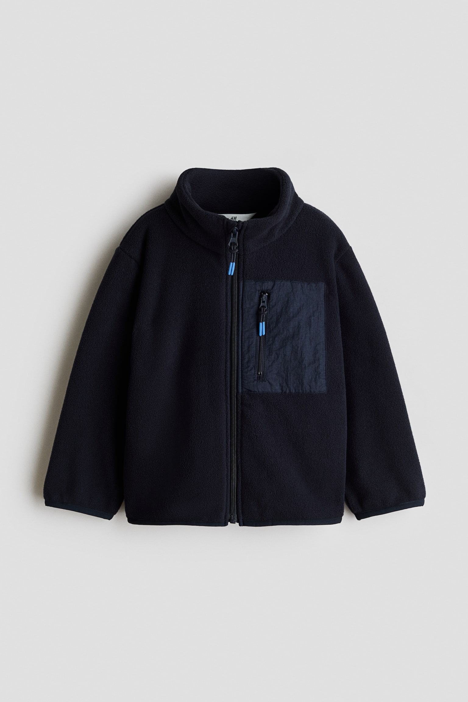 Fleece jacket - Navy blue/Brown/Khaki green