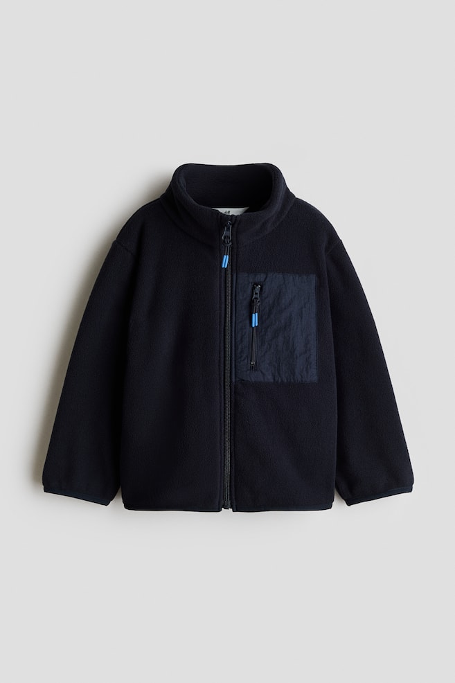 Fleece Jacket - Navy blue/Brown/Khaki green - 1