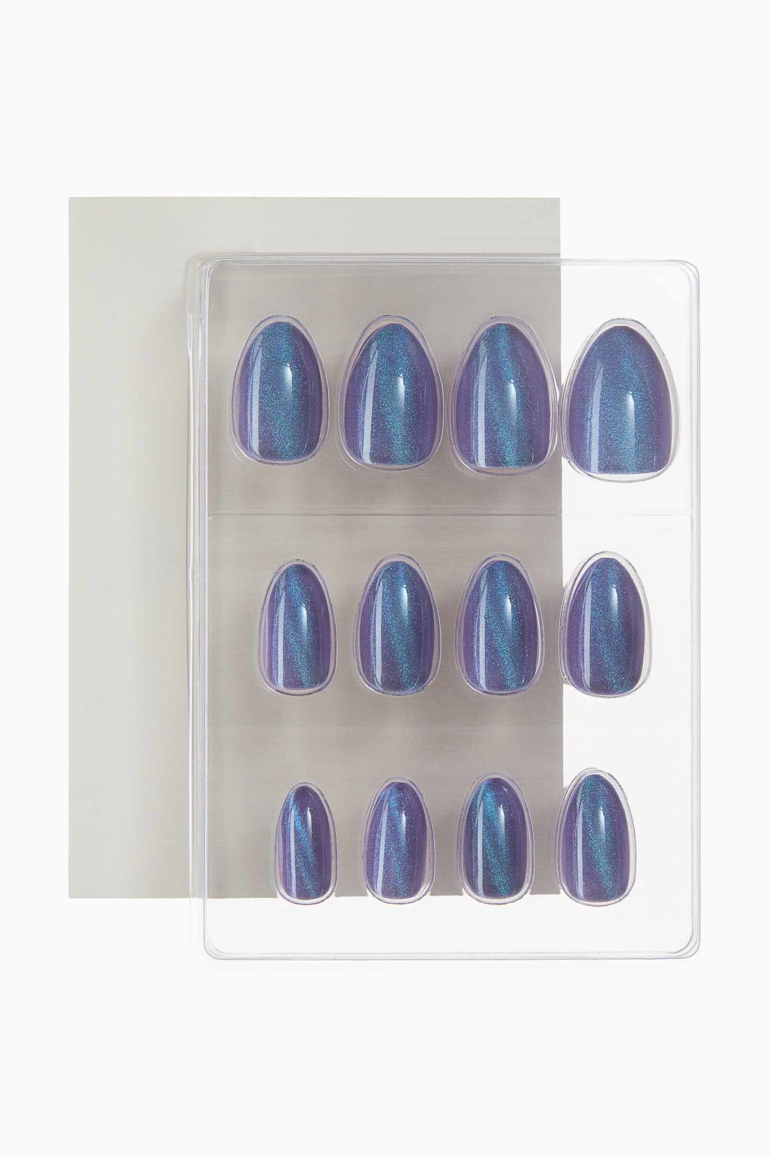 Press-on nails - Purple Glitter Chrome/Grey/Silver-coloured/Blue Aura/Blue Swirl/Cherry French Tip/Red Glitter/Dark purple/French Silver Chrome/Dark red - 2