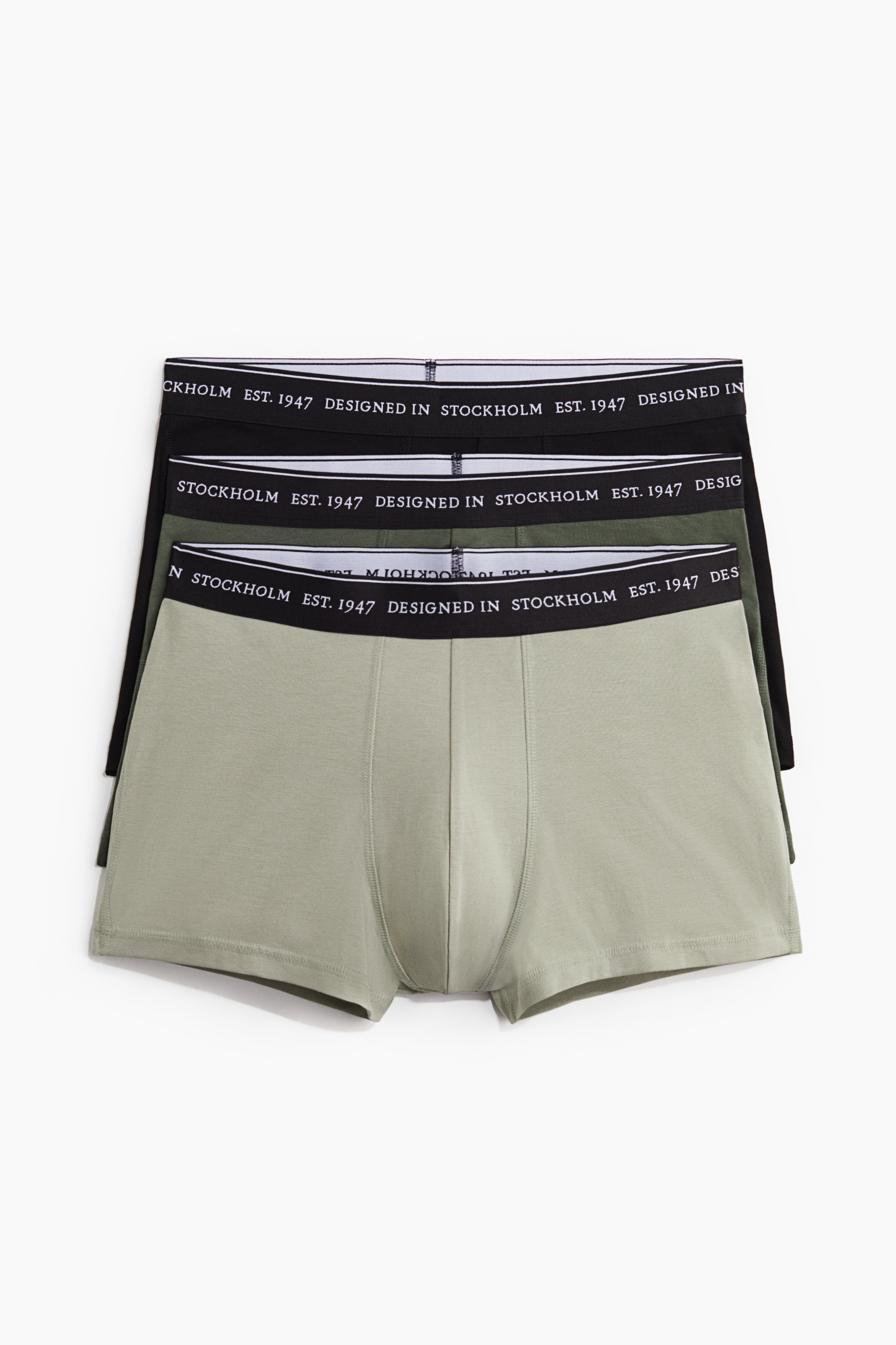 3’lü COOLMAX® Kısa Paça Boxer Şort - Adaçayı yeşili/Haki