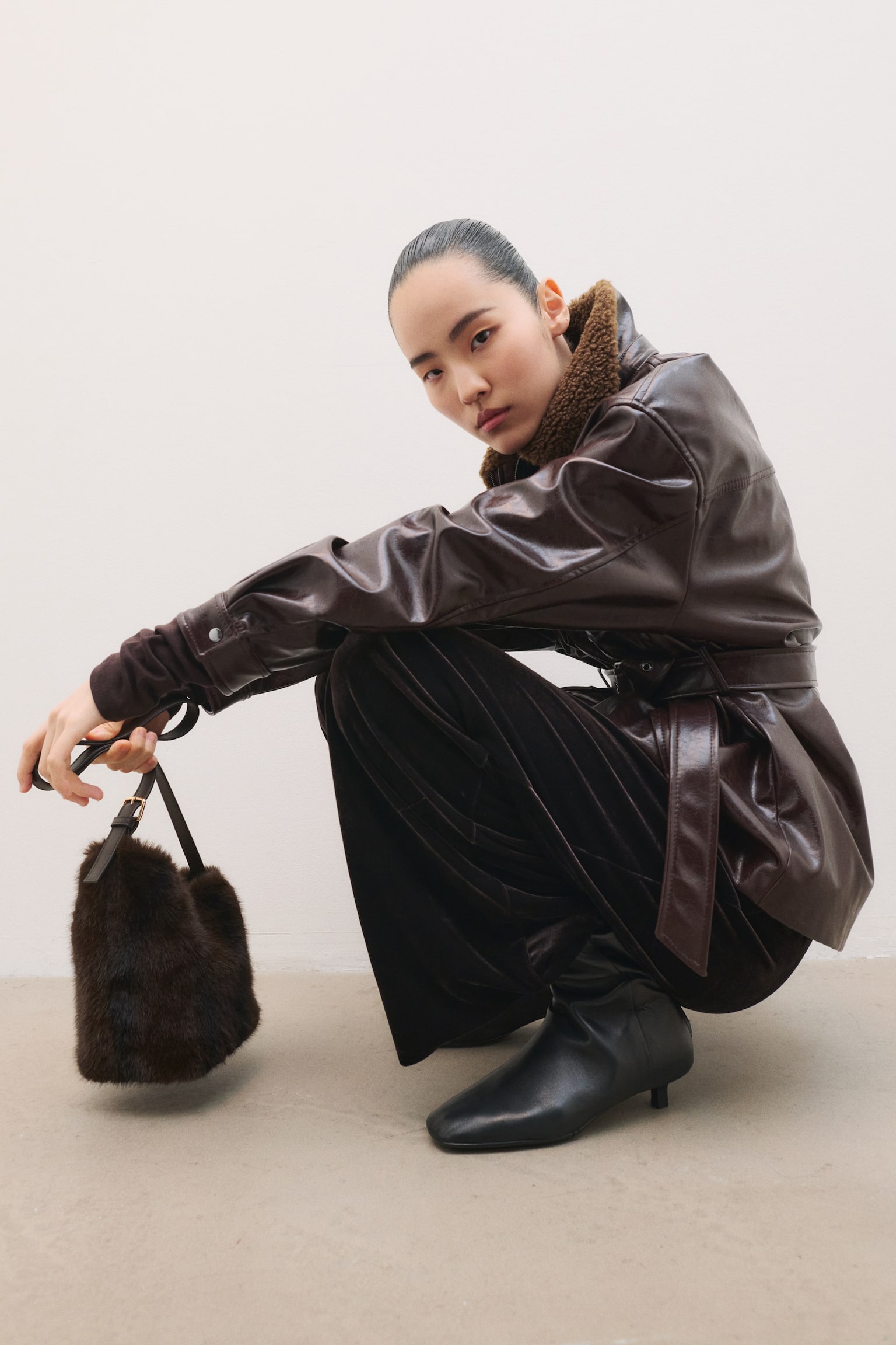 Botines de tacón en piel - Negro - 2