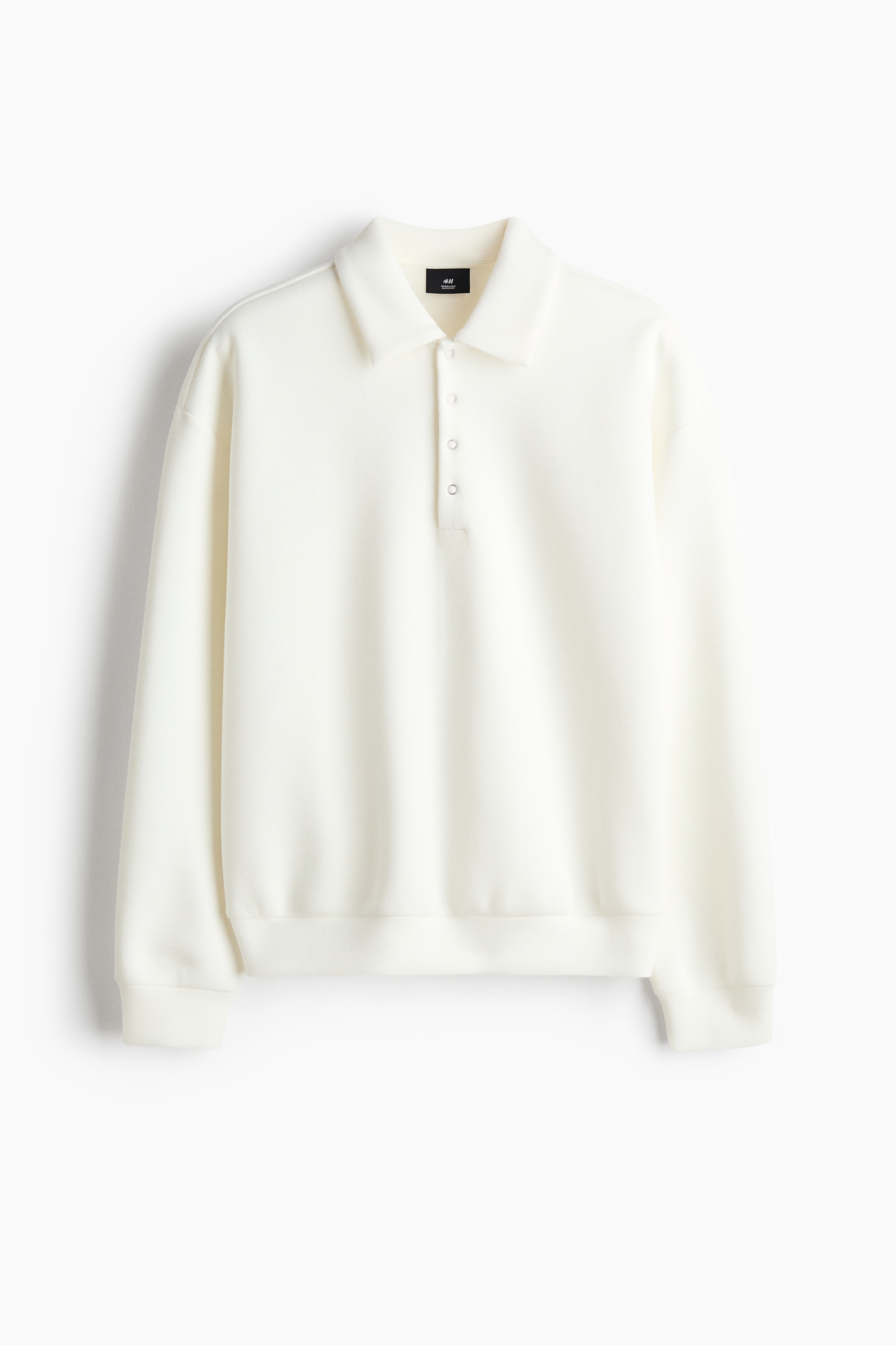 Oversized Scuba Polo Shirt - White/Black - 1