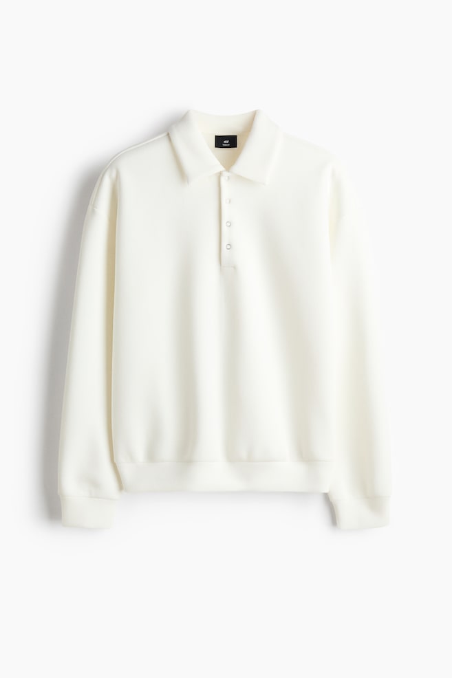 Oversized Scuba Polo Shirt - White/Black - 1