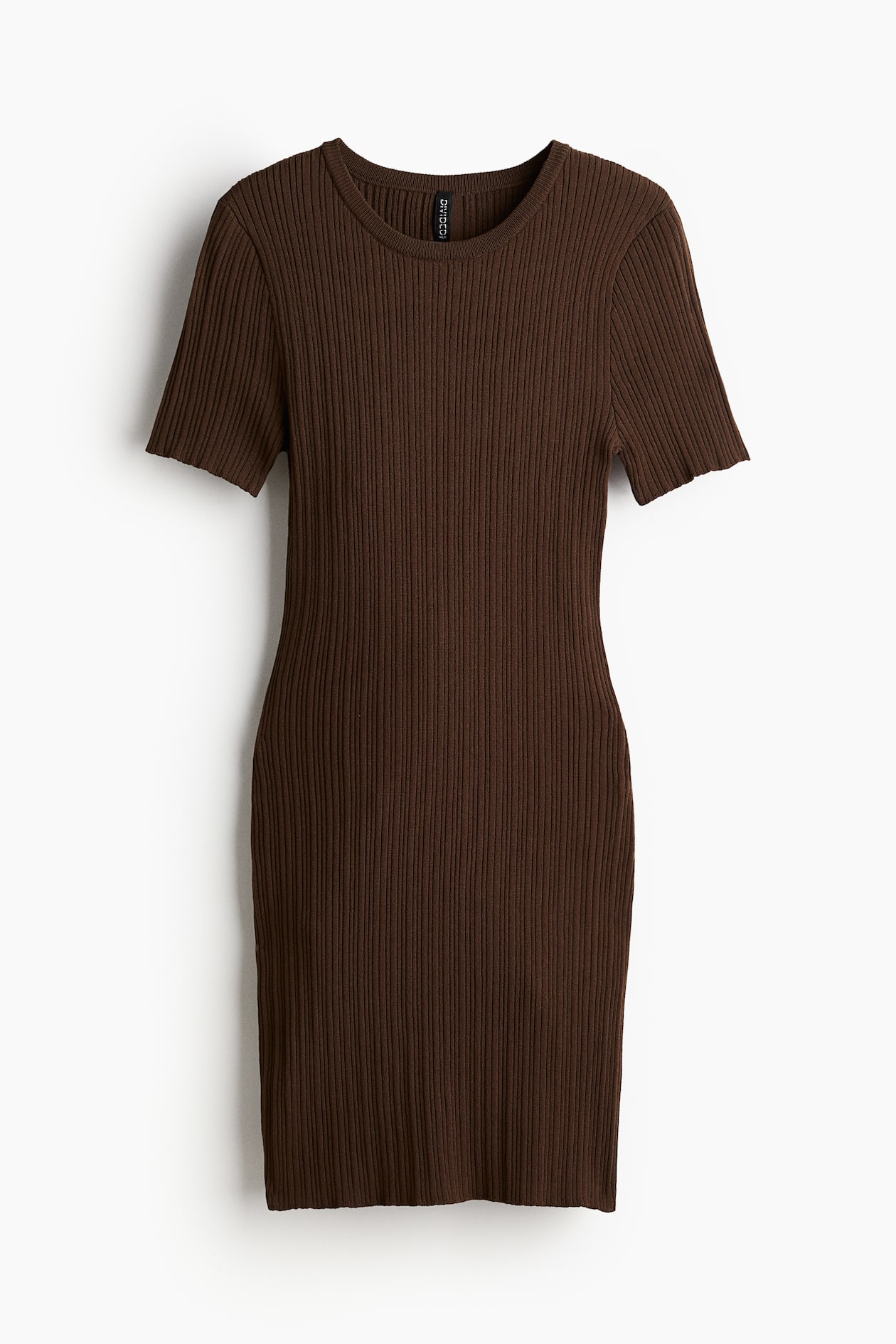 Round Neck Bodycon Ribbed Knit Dress