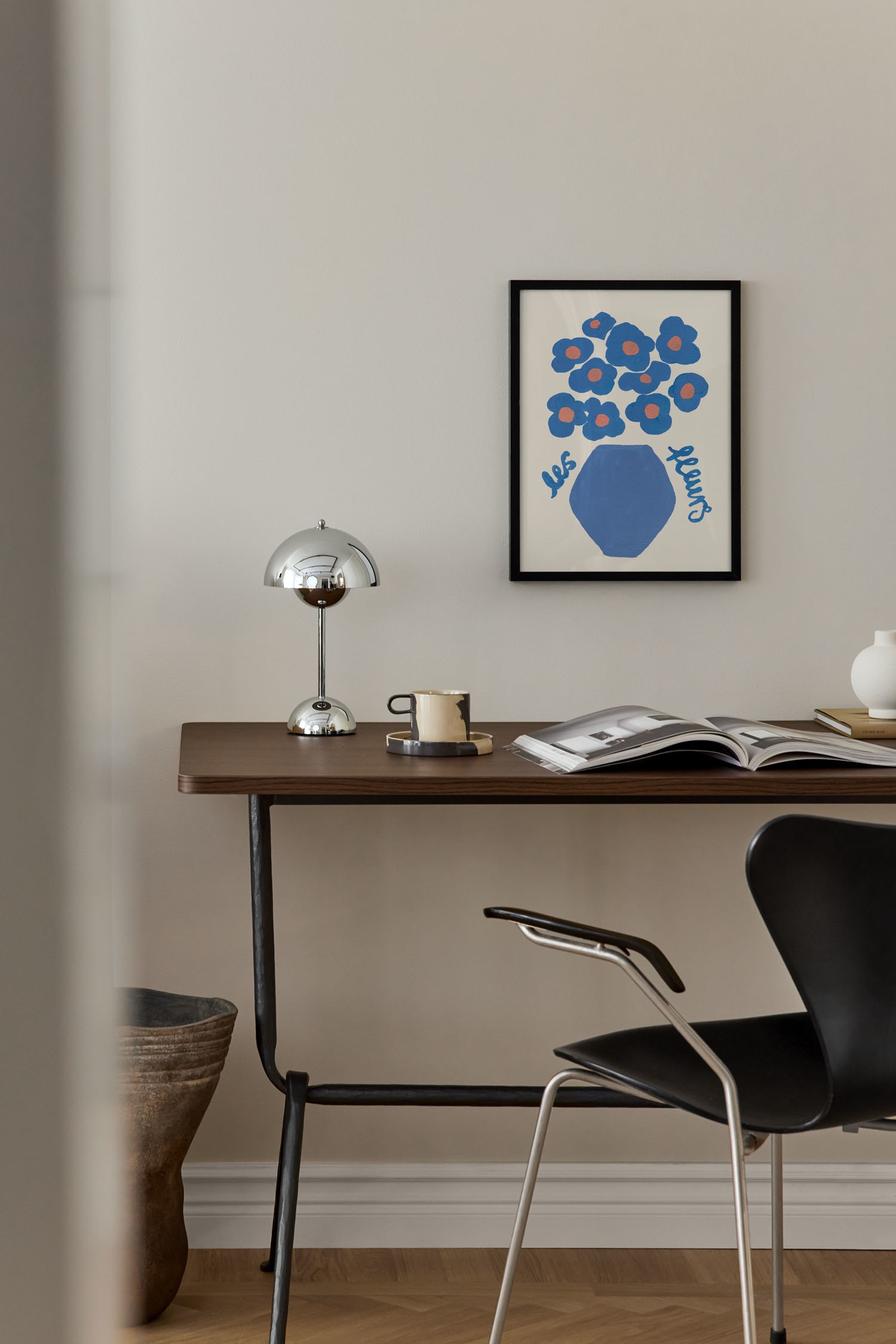 Les Fleurs Poster - Blau/beige