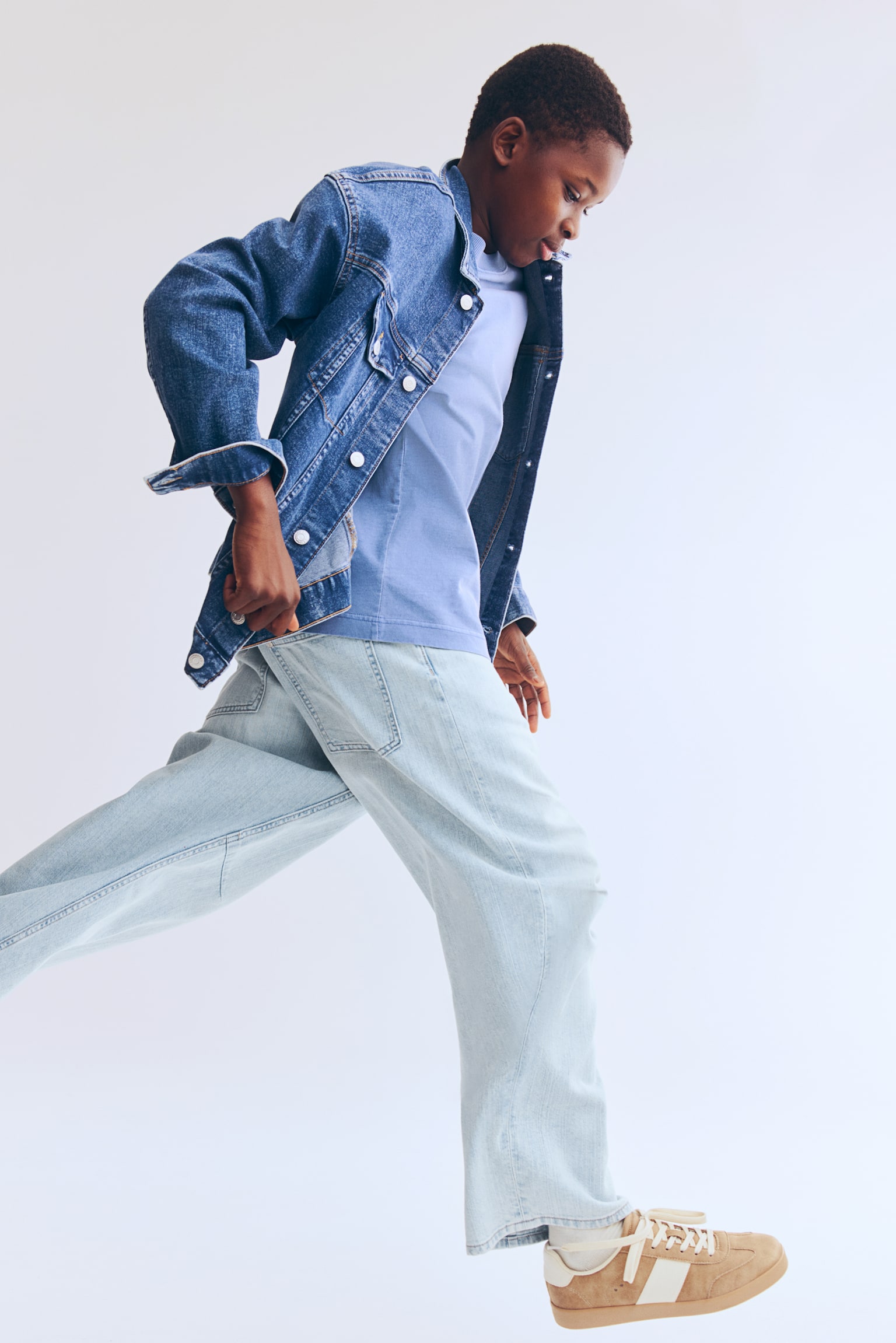 Barrel-leg jeans - Light denim blue/Black/Denim blue - 5