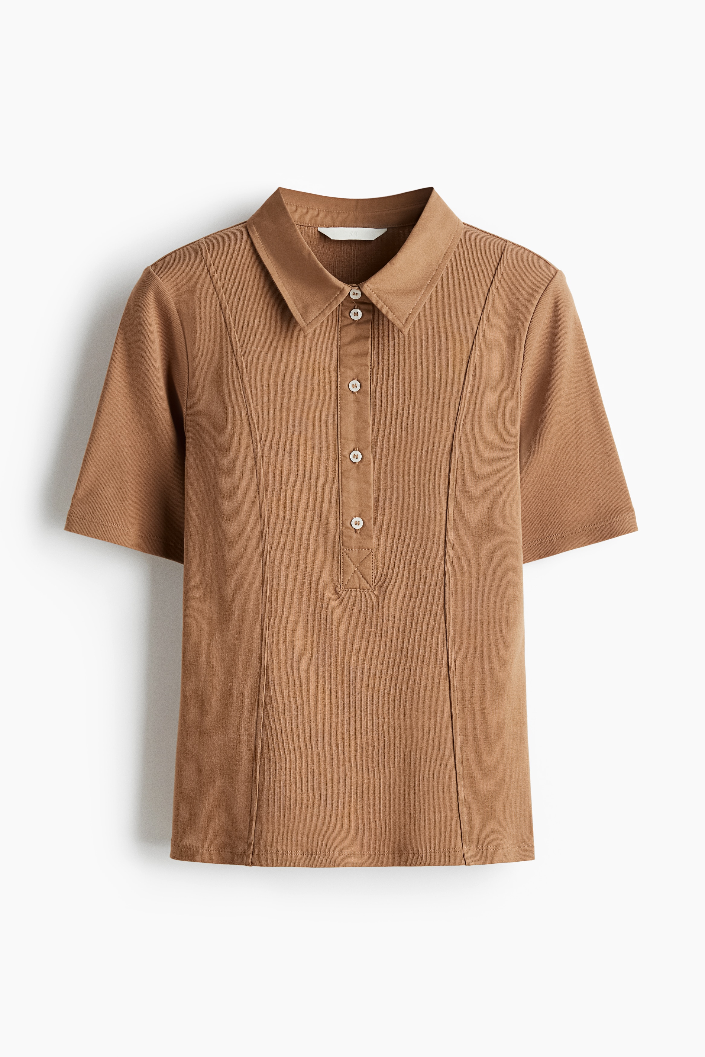 Bluza s kragnom - Tamnobež/Maslinasto zelena