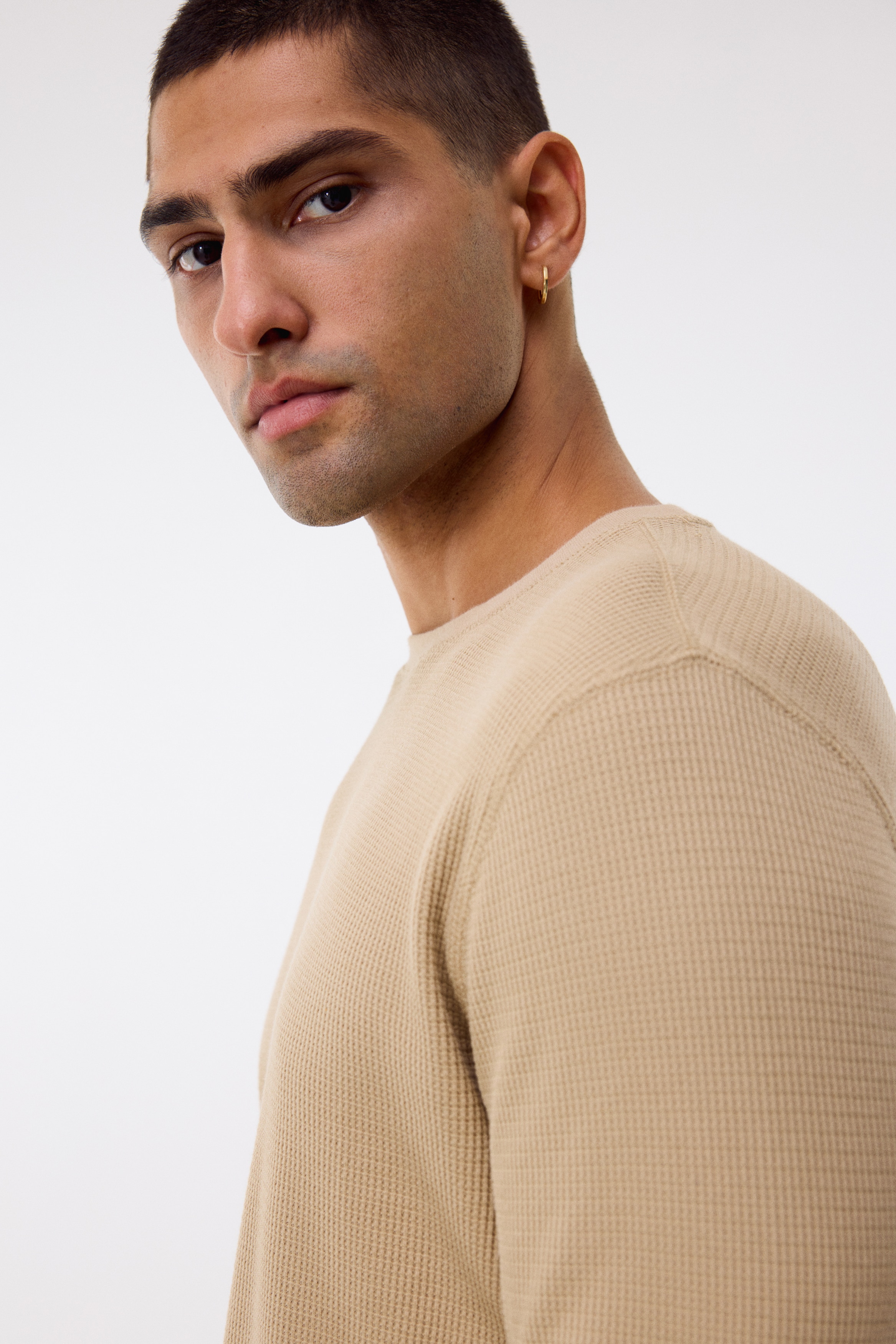 Slim Fit Waffled jersey top