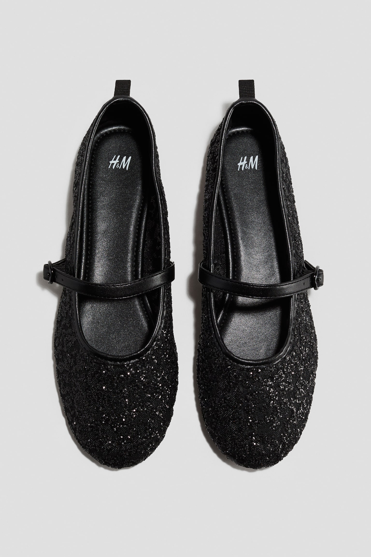 Mary Jane ballet pumps - Black/Glittery/Black - 2