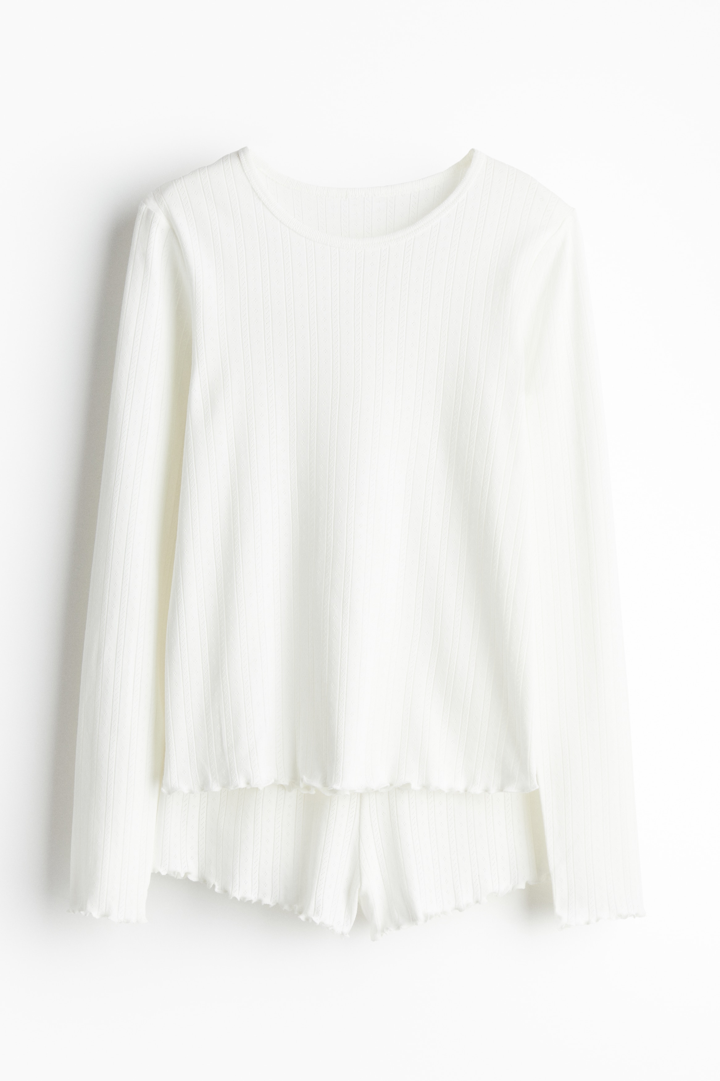 Ladies - White Pointelle jersey pyjamas - Size: XL  - H&M