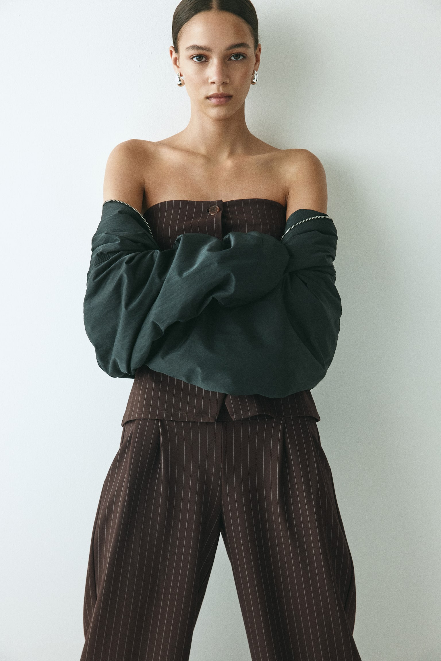 Bandeau waistcoat - Dark brown/Pinstriped - 3