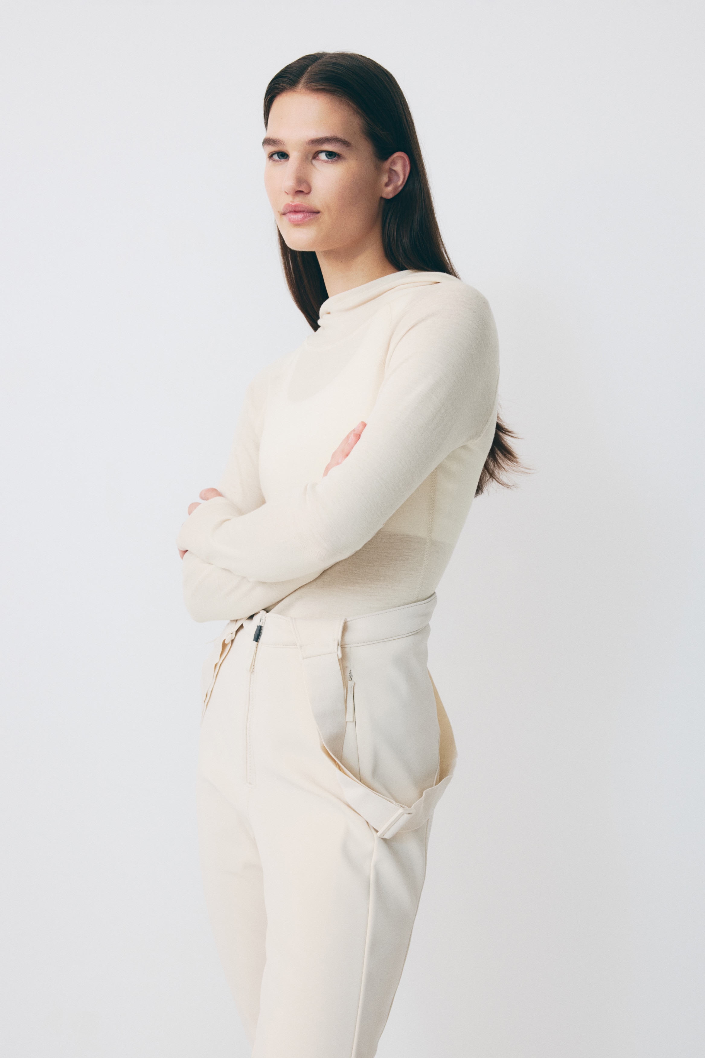 H&M Move - Dam - Ljusbeige Träningströja i ull med huva - Size: XXL