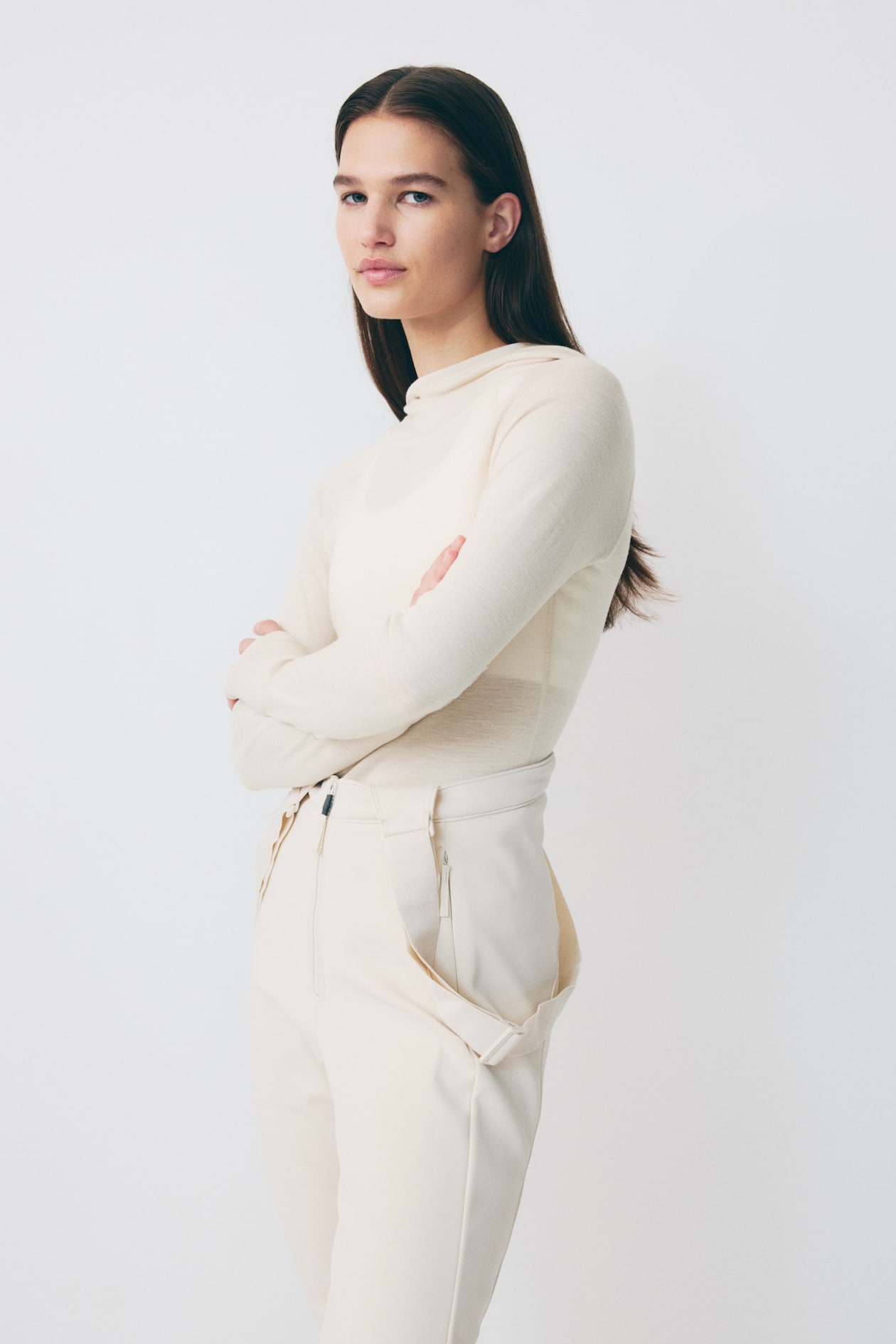 Top de sport en laine avec capuche - Beige clair - FEMME | H&M FR