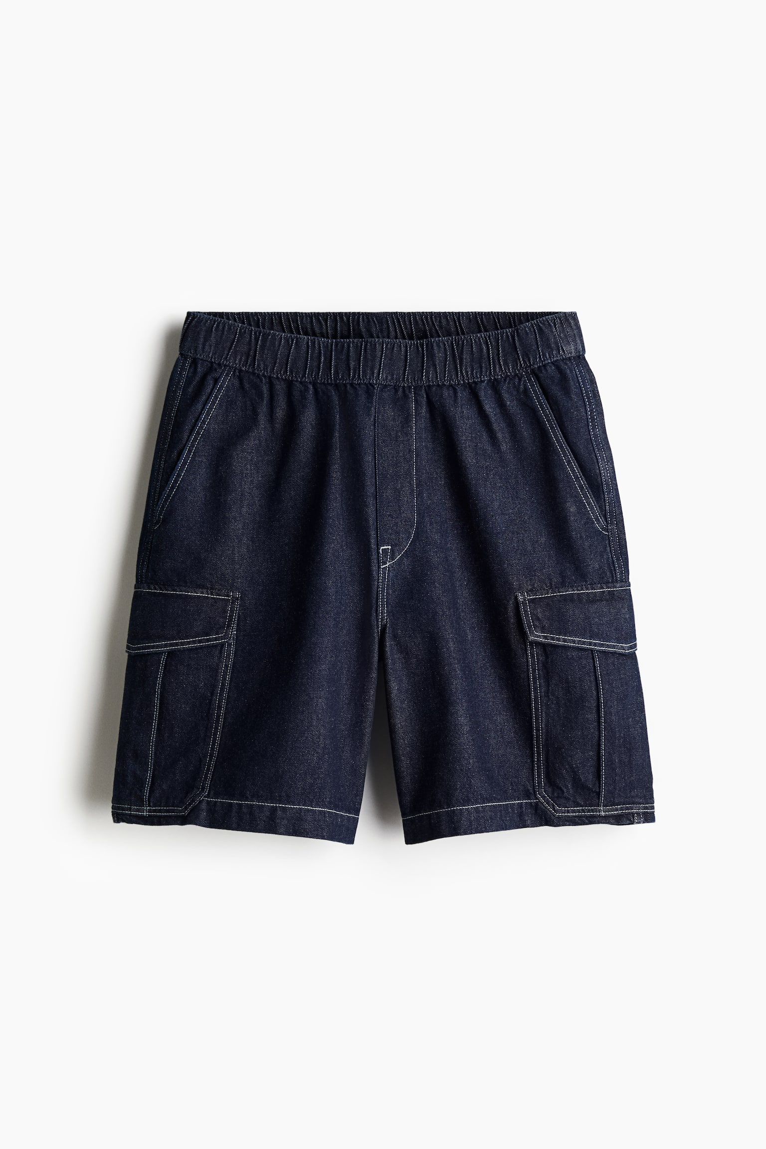 Loose Denim cargo shorts - Navy blue/Denim black/Light denim blue - 2