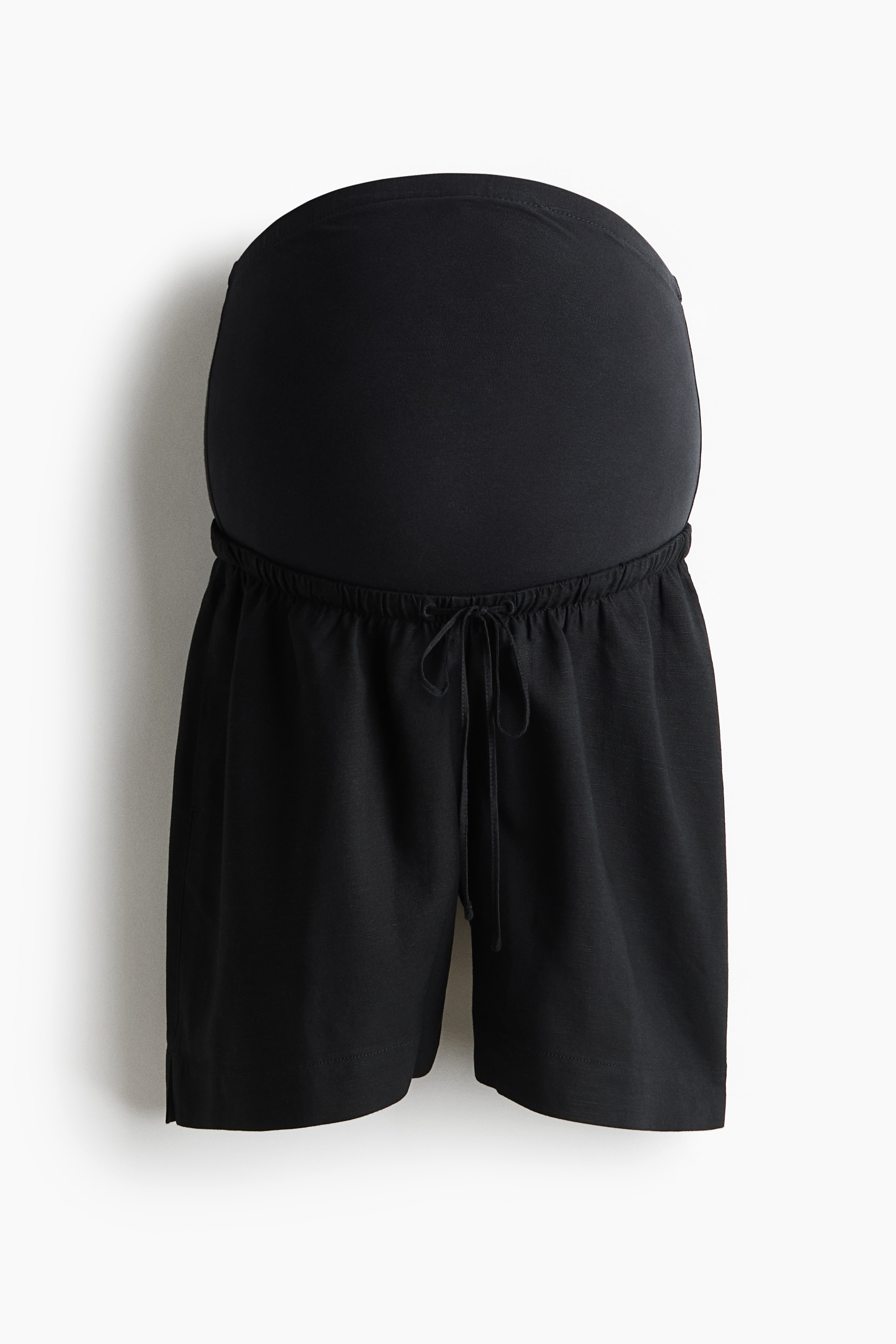 MAMA Short en lin mélangé - Noir/Beige clair/Vert kaki foncé/Beige/rayé