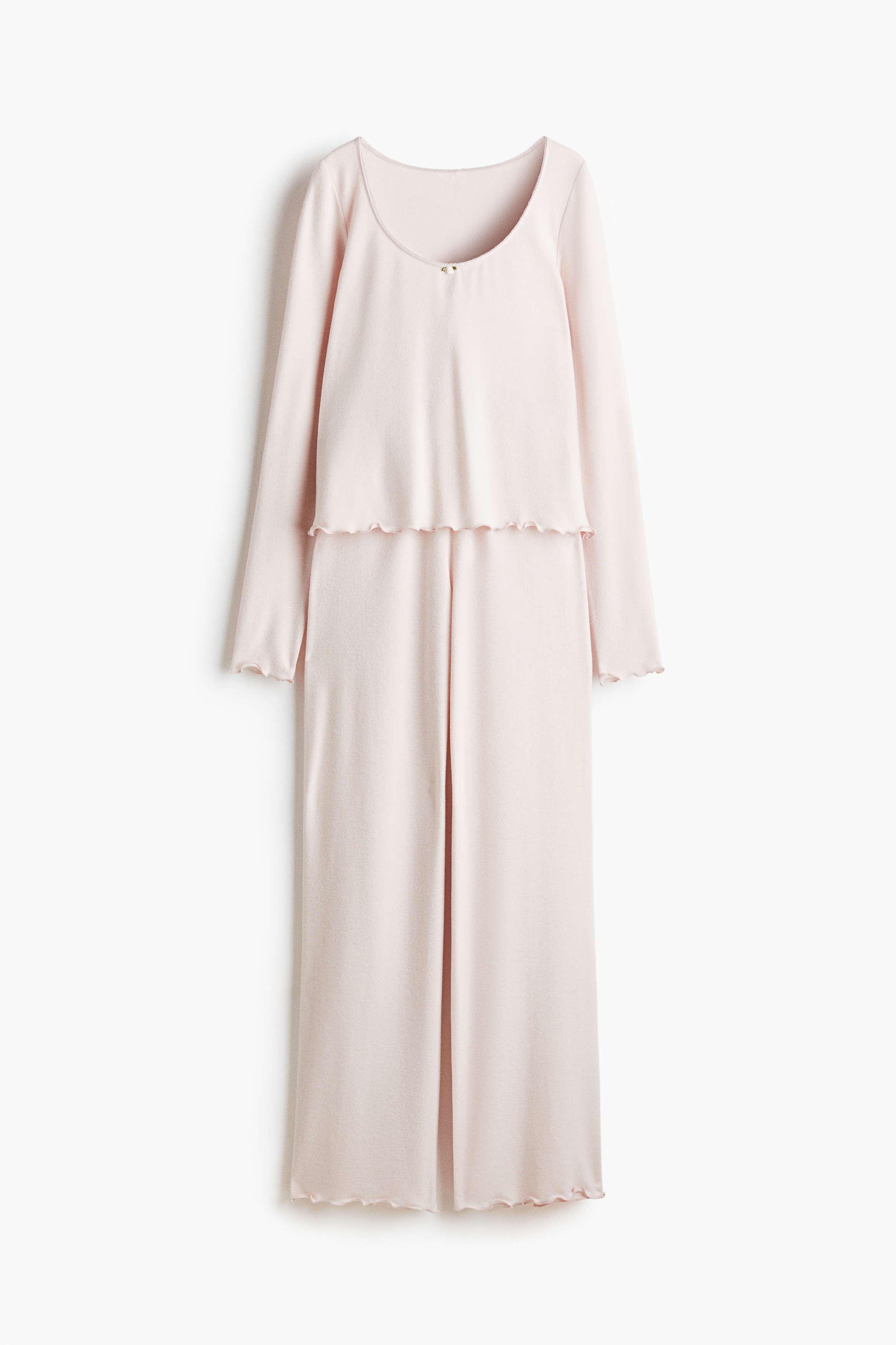 Brushed jersey pyjamas - Pale pink/Pigeon blue/Cream