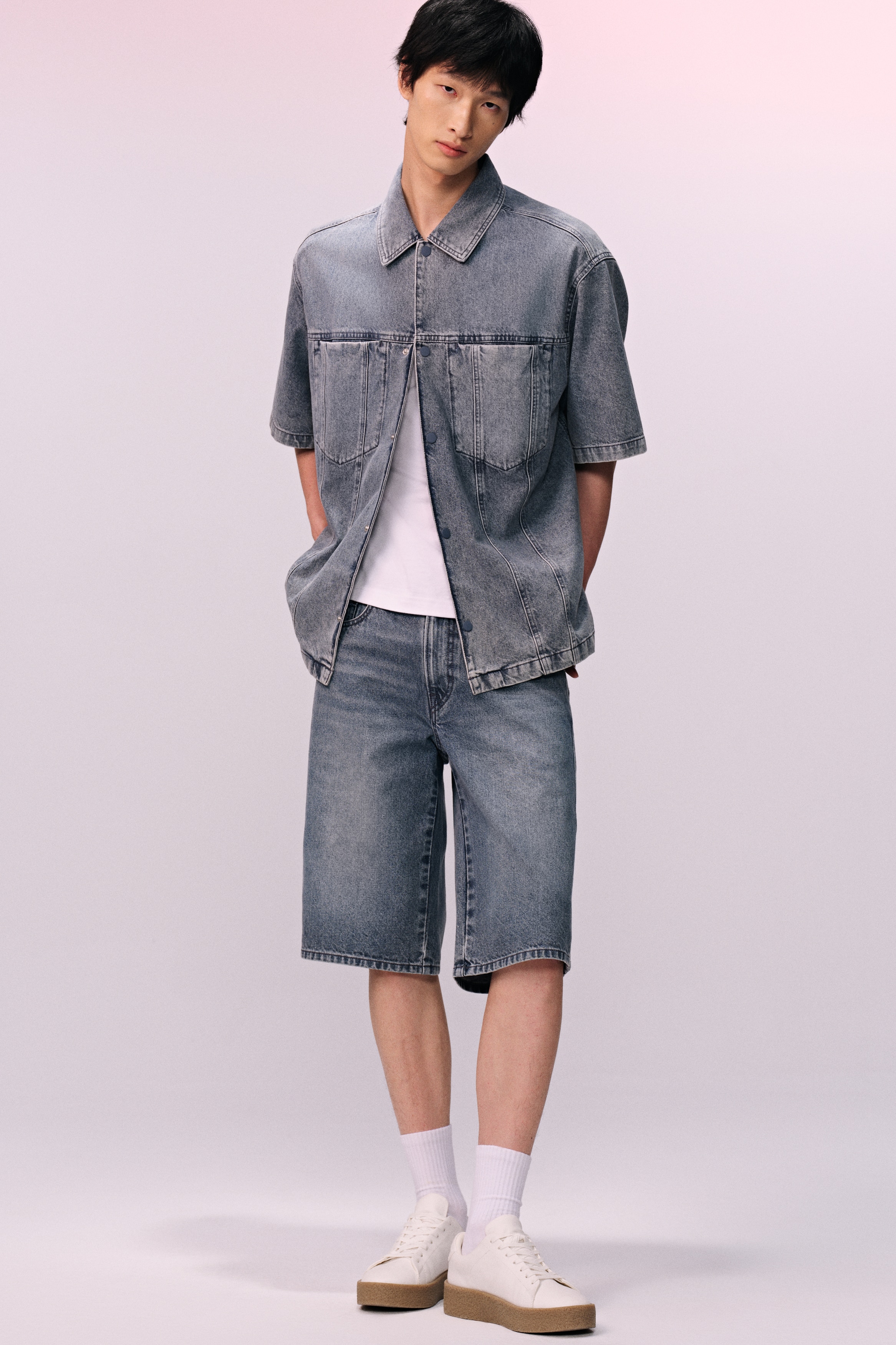 Loose Fit Denim shorts - Denim blue