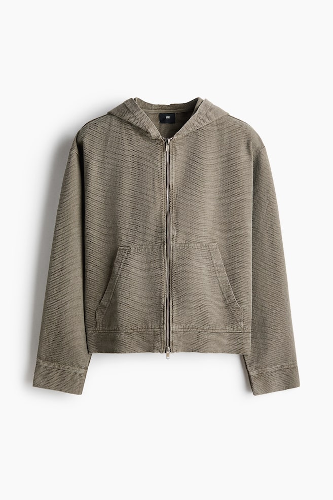 Hooded Overshirt Jacket - Beige/Dark taupe - 1