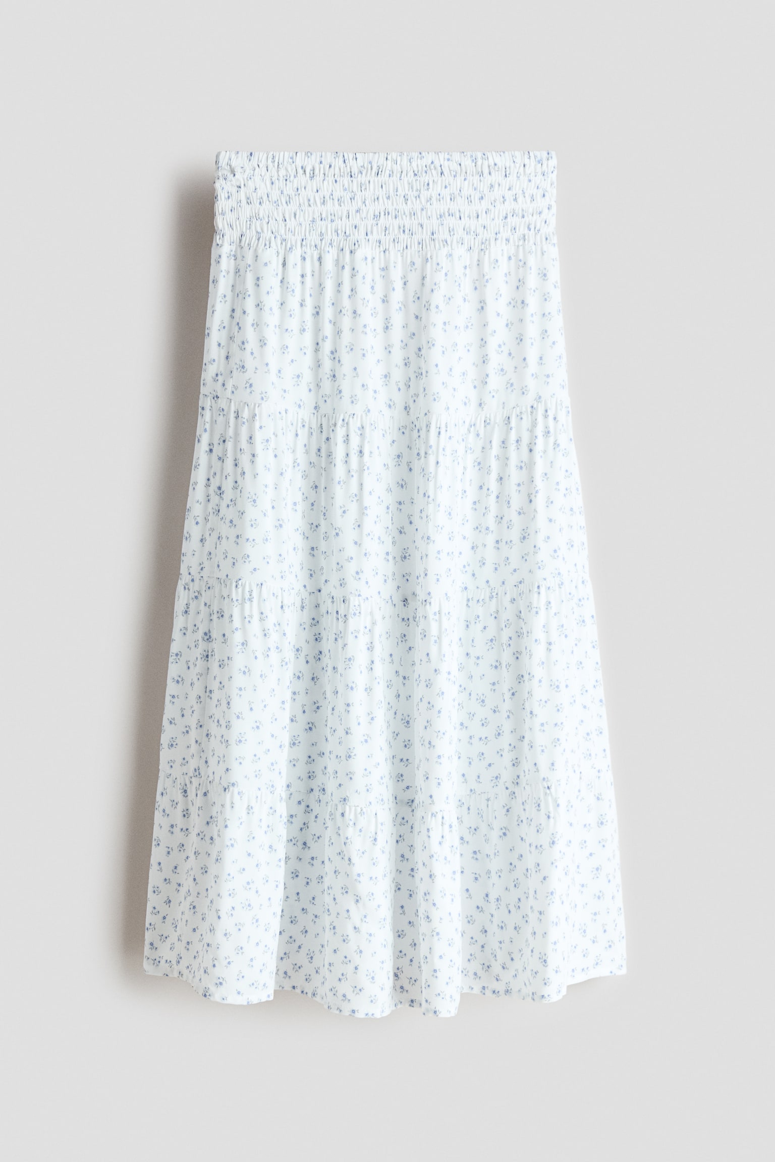 Tiered skirt - White/Floral/White/Light blue