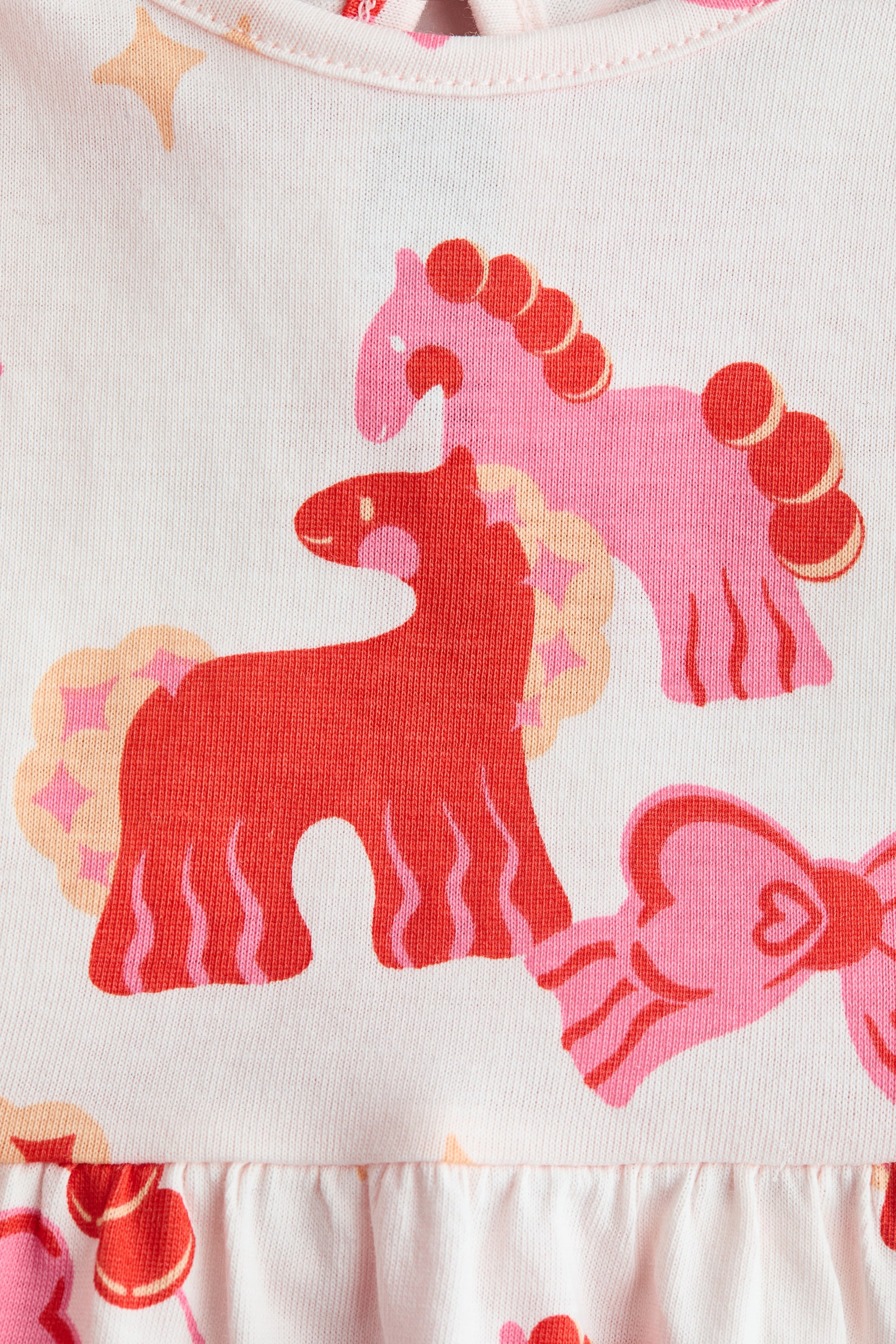 Printed cotton dress - Light pink/Horses/Red/Bows/Light pink/Bow - 2