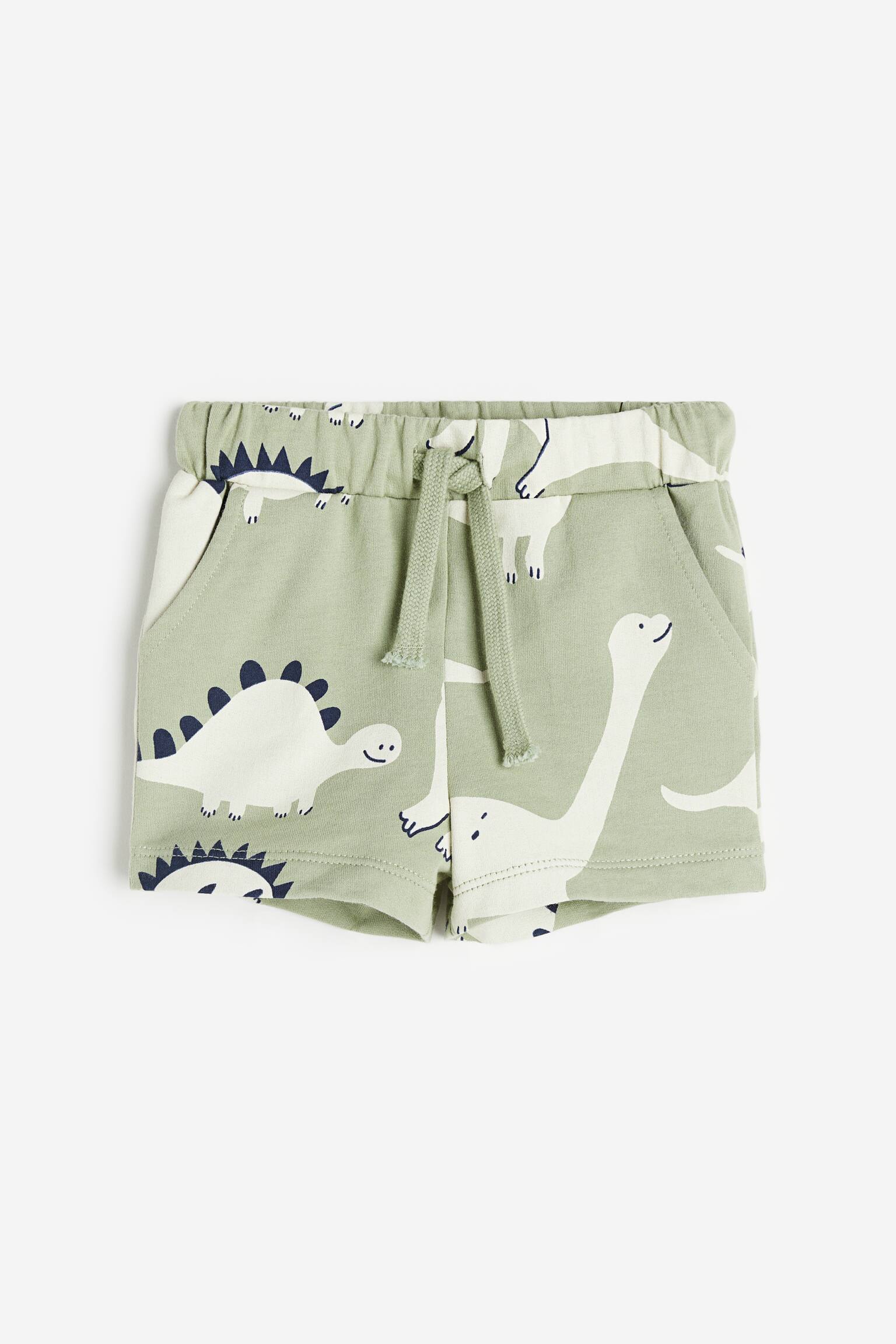 Trikoiset shortsit - Vaaleanvihreä/Dinosaurukset