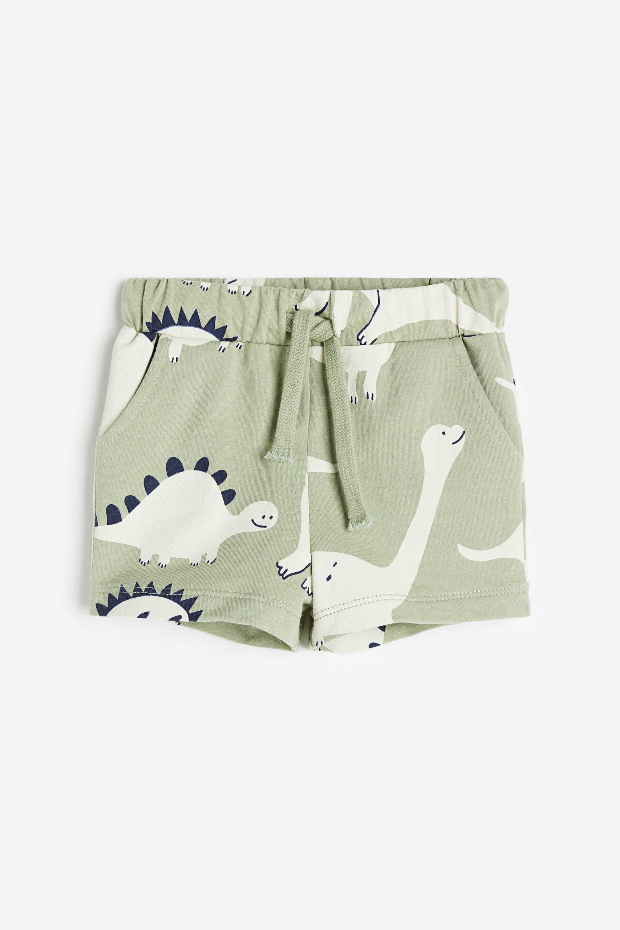 Näytä suurempi kuva: Trikoiset shortsit - Vaaleanvihreä/Dinosaurukset - Kids | H&M FI 1